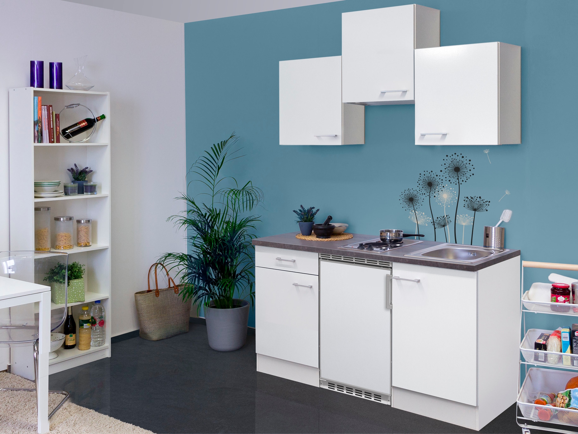 Flex-Well Küche »Lucca«, Breite 150,5 Unterbau-Kühlschrank, | und Kochfeld Spüle BAUR bestellen cm, mit