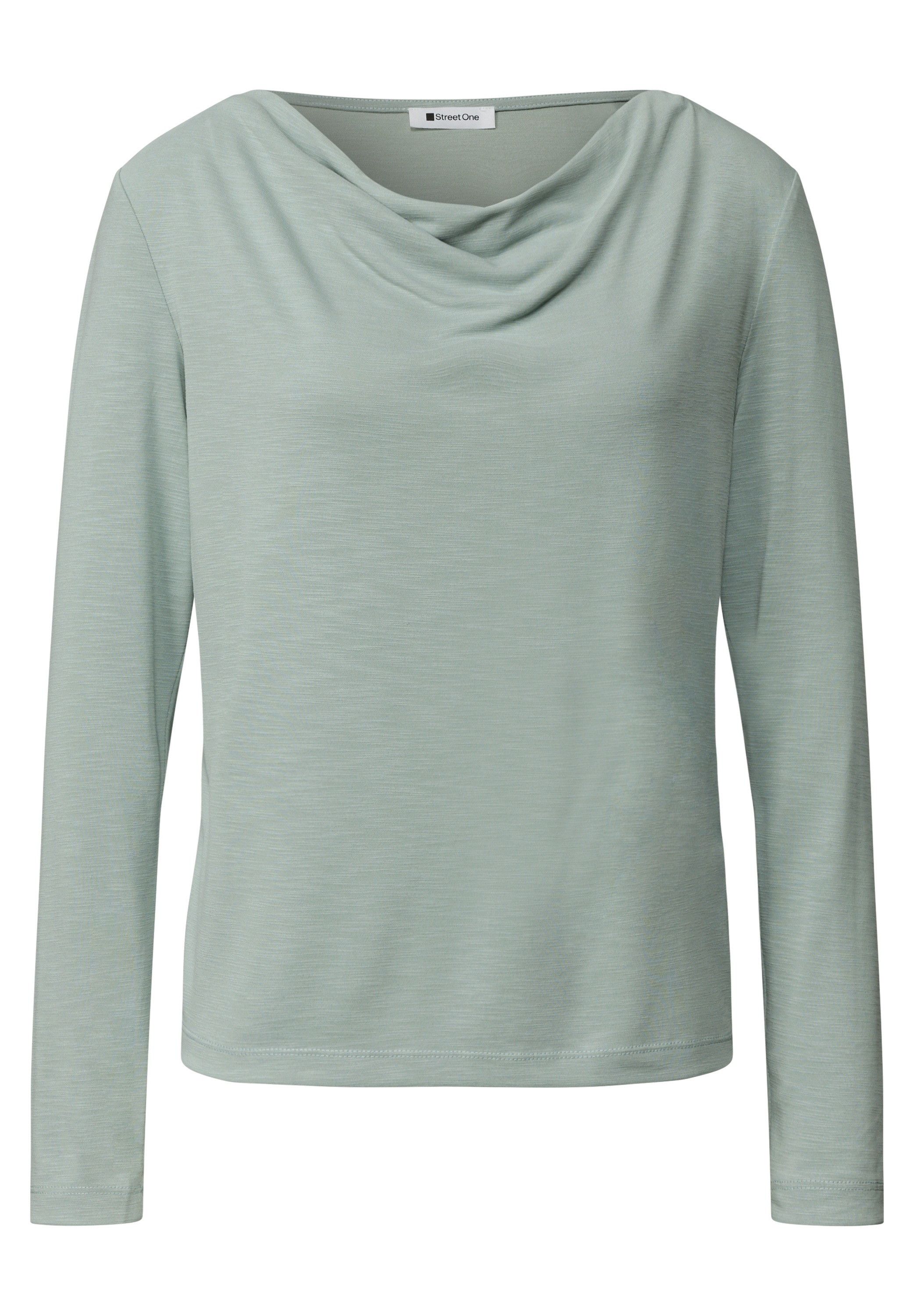 STREET ONE Langarmshirt mit Wasserfallausschnitt