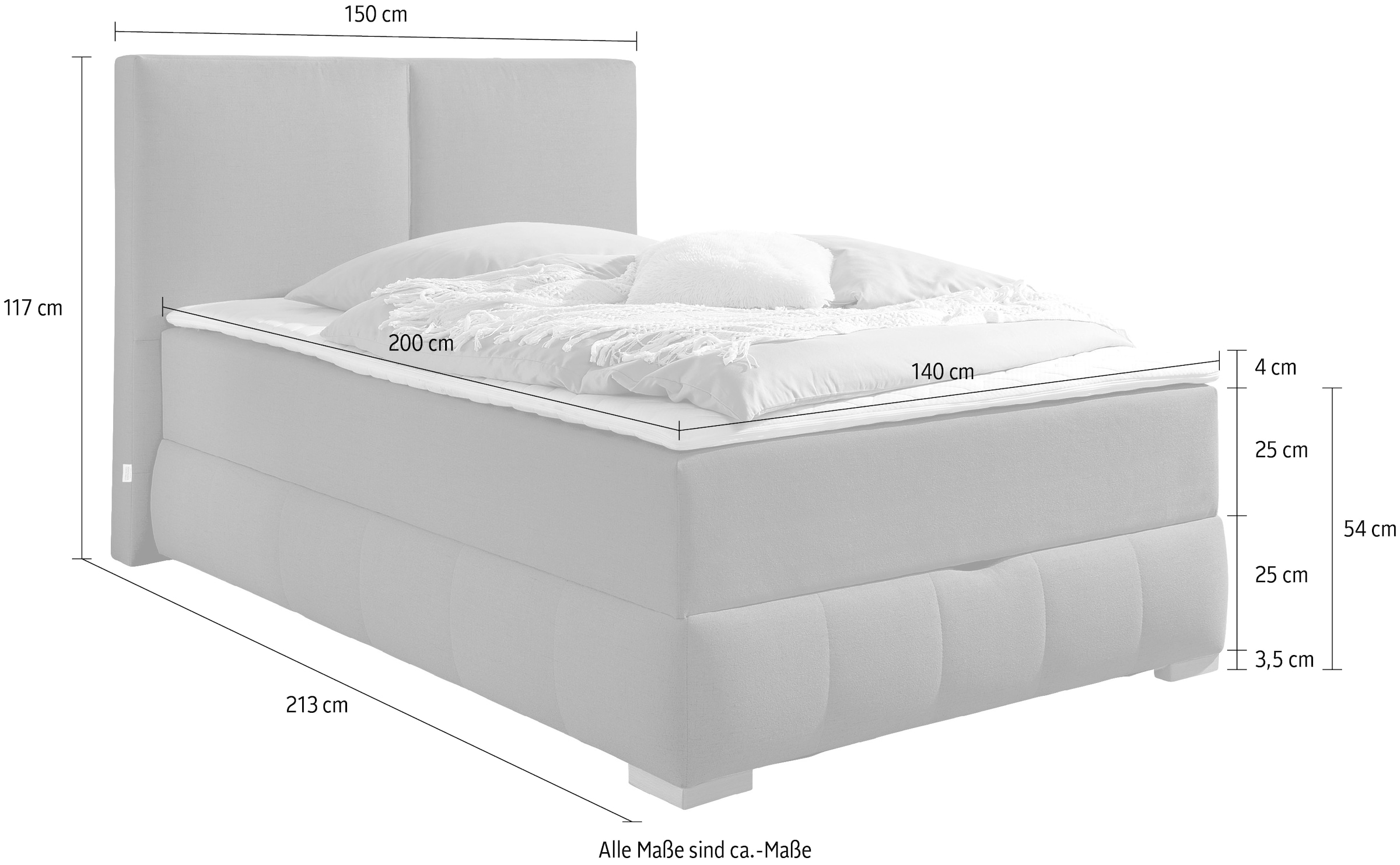 Guido Maria Kretschmer Home&Living Boxbett Wehma, in H2 & H3 wählbar, inklusive Topper