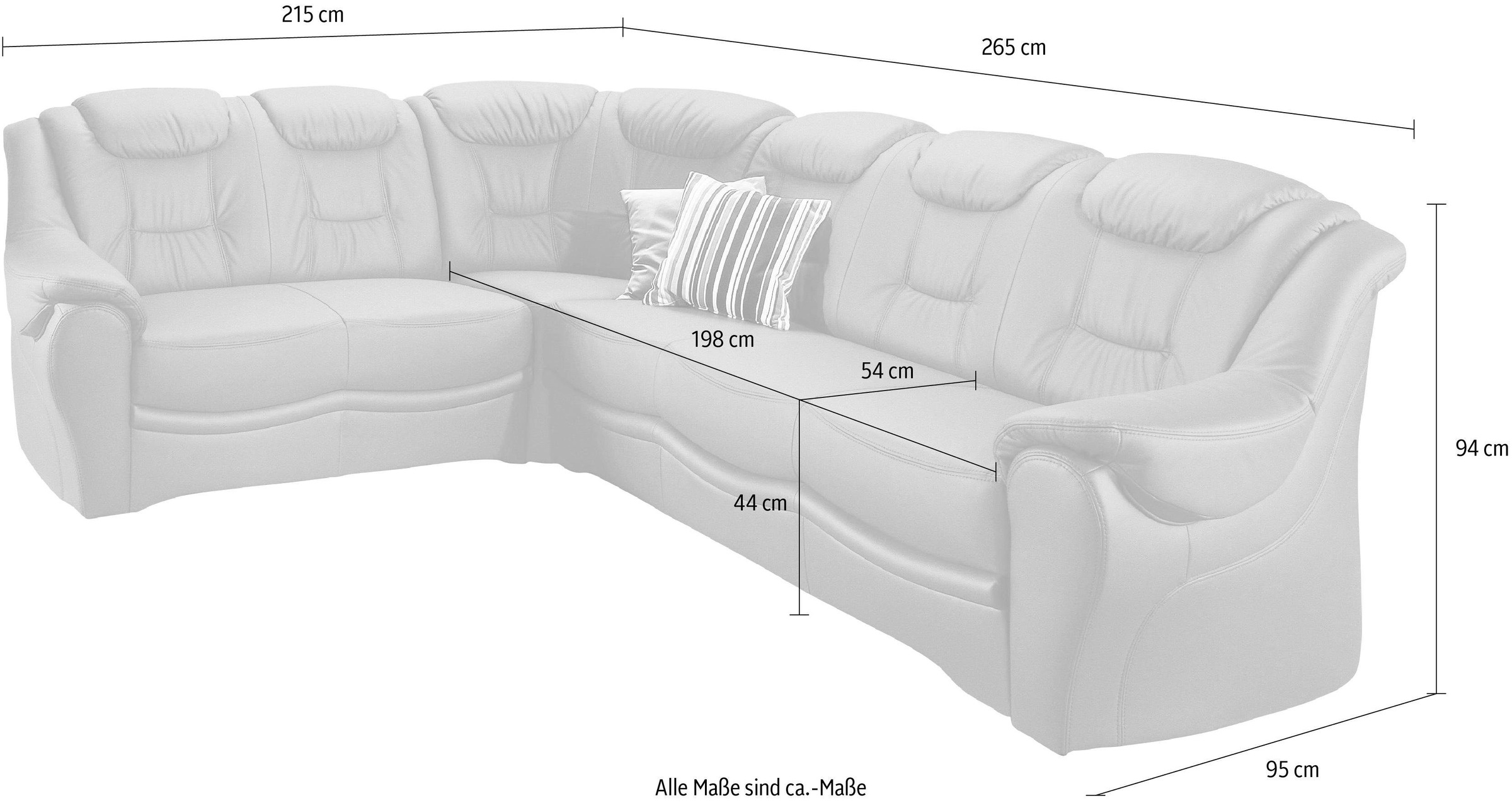sit&more Ecksofa »Bellevue L-Form«, wahlweise mit Bettfunktion