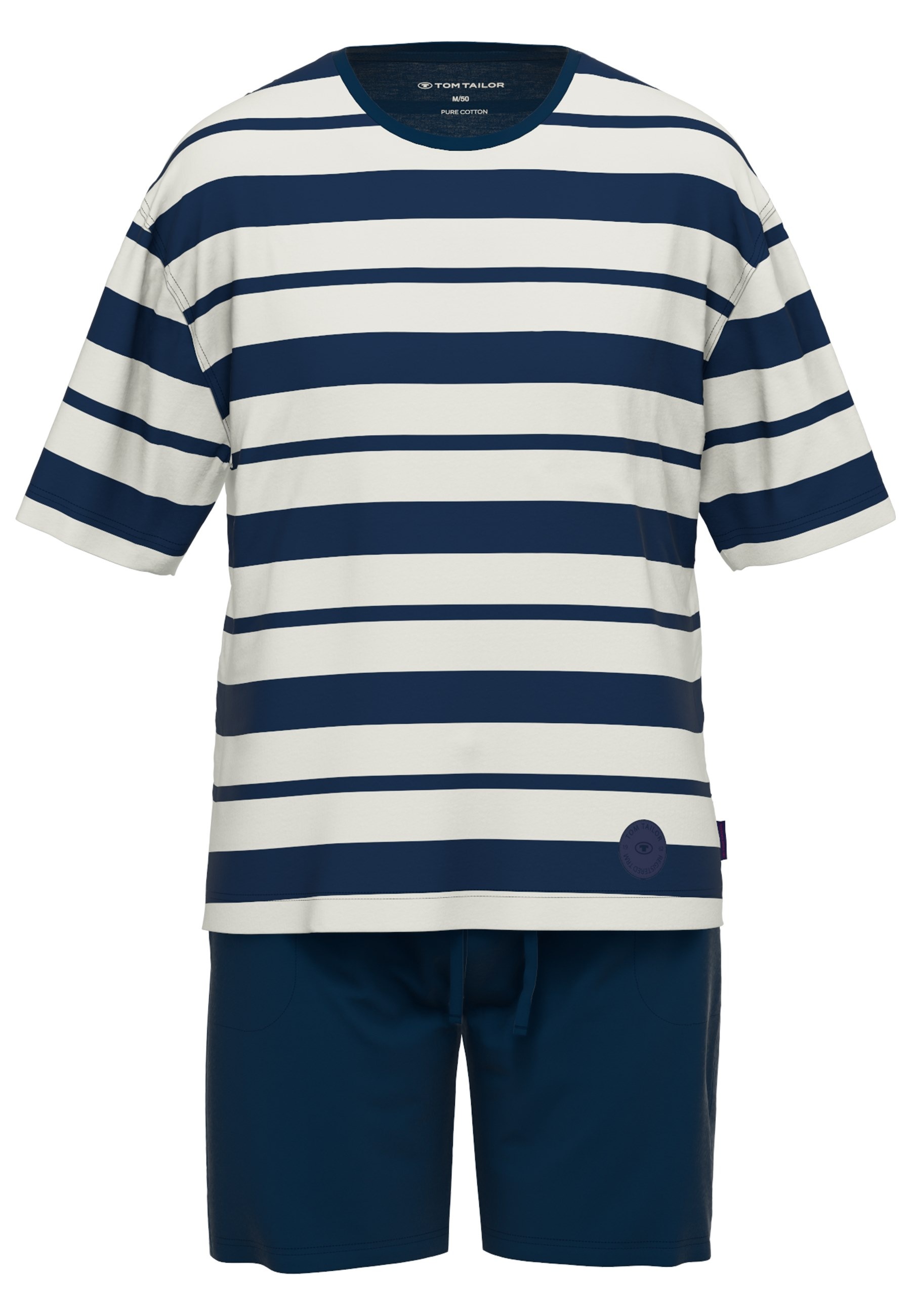 TOM TAILOR Shorty, (2 tlg.), Gestreift, Rundhalsausschnitt