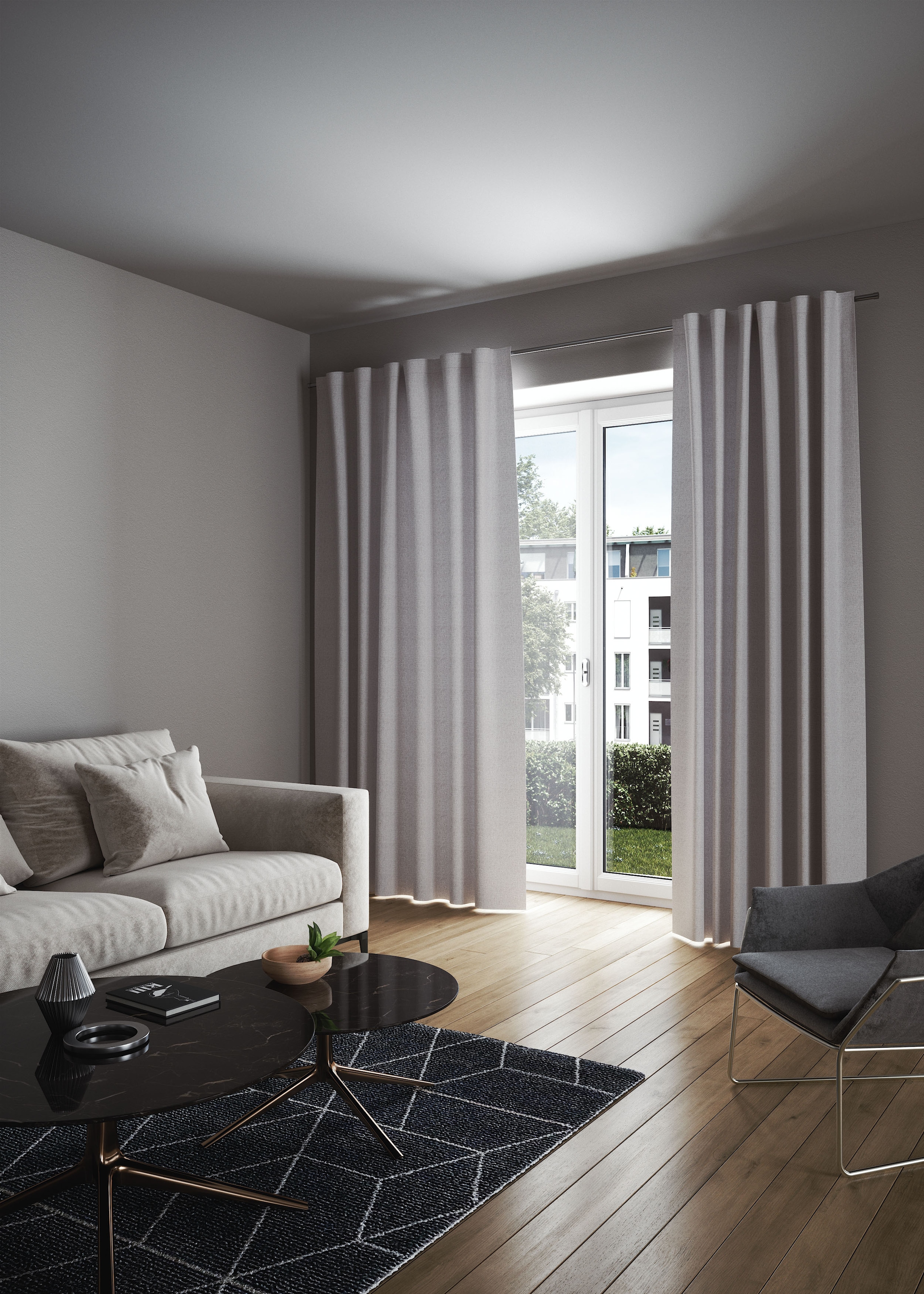 my home Vorhang "LONDON" verdeckte Schlaufen 1 Stk. tlg. Sicht- und Lichtsc günstig online kaufen