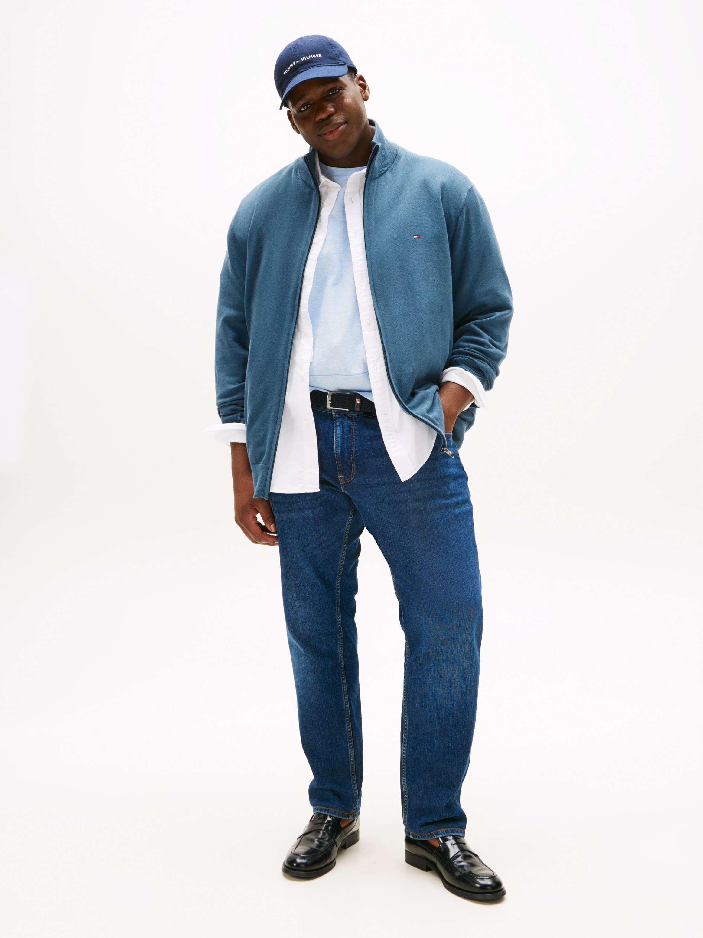 Tommy Hilfiger Big & Tall Strickjacke »BT-ESSENTIAL COTTON ZIP THRU-B«, Großen Größen