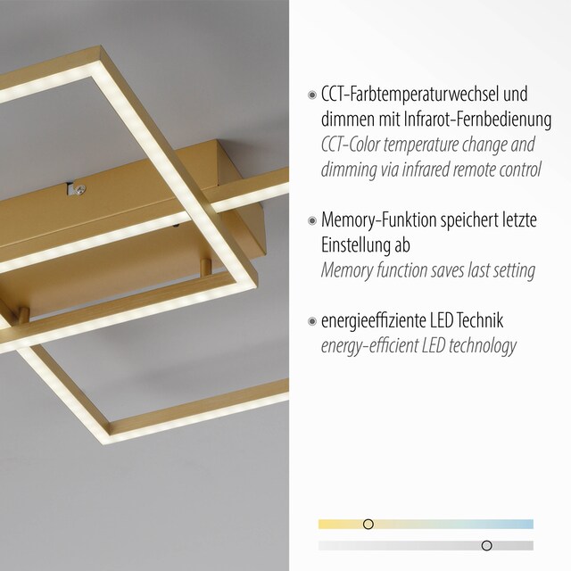 Leuchten Direkt Deckenleuchte »IVEN«, 2 flammig-flammig, LED, CCT - tunable  white, Fernbedienung, Infrarot inkl., Memory | BAUR