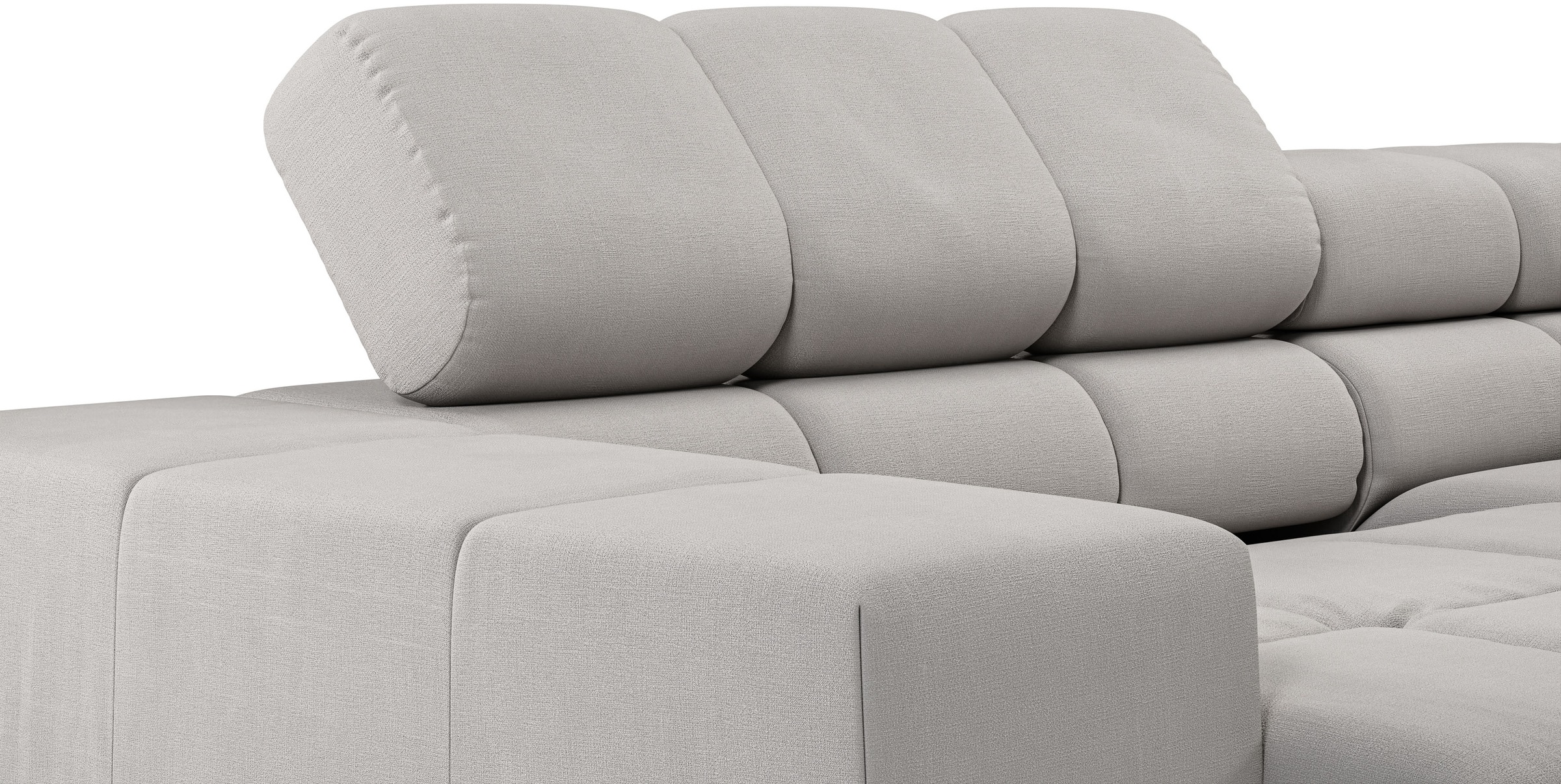INOSIGN Ecksofa »Ancona, incl. Kopfteilverstellung + 3 Zierkissen, L-Form, bequem«, wahlweise motorische Sitztiefenverstellung, B/T(H: 249/215/70 cm