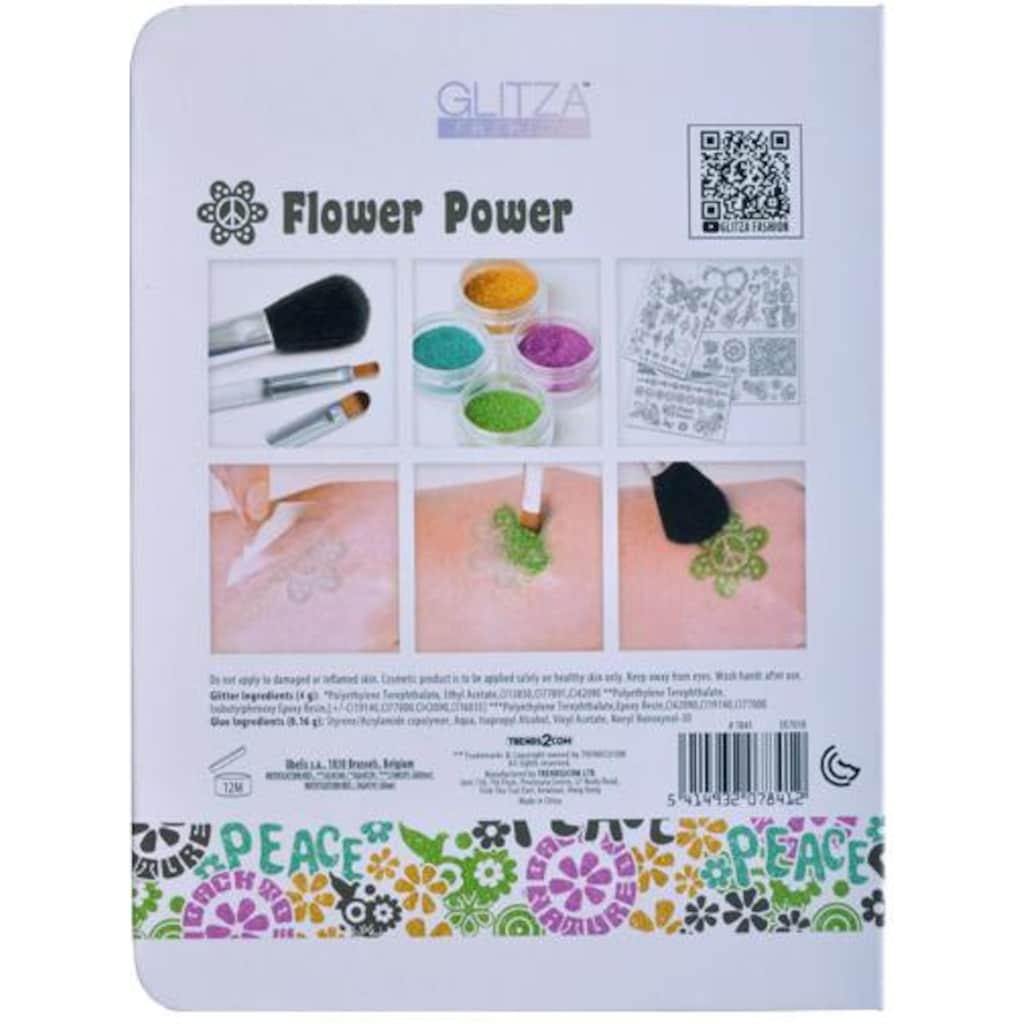 Knorrtoys® Kreativset »GLITZA FASHION Deluxe Set Flower Power«, (Set), Für alle Oberflächen geeignet