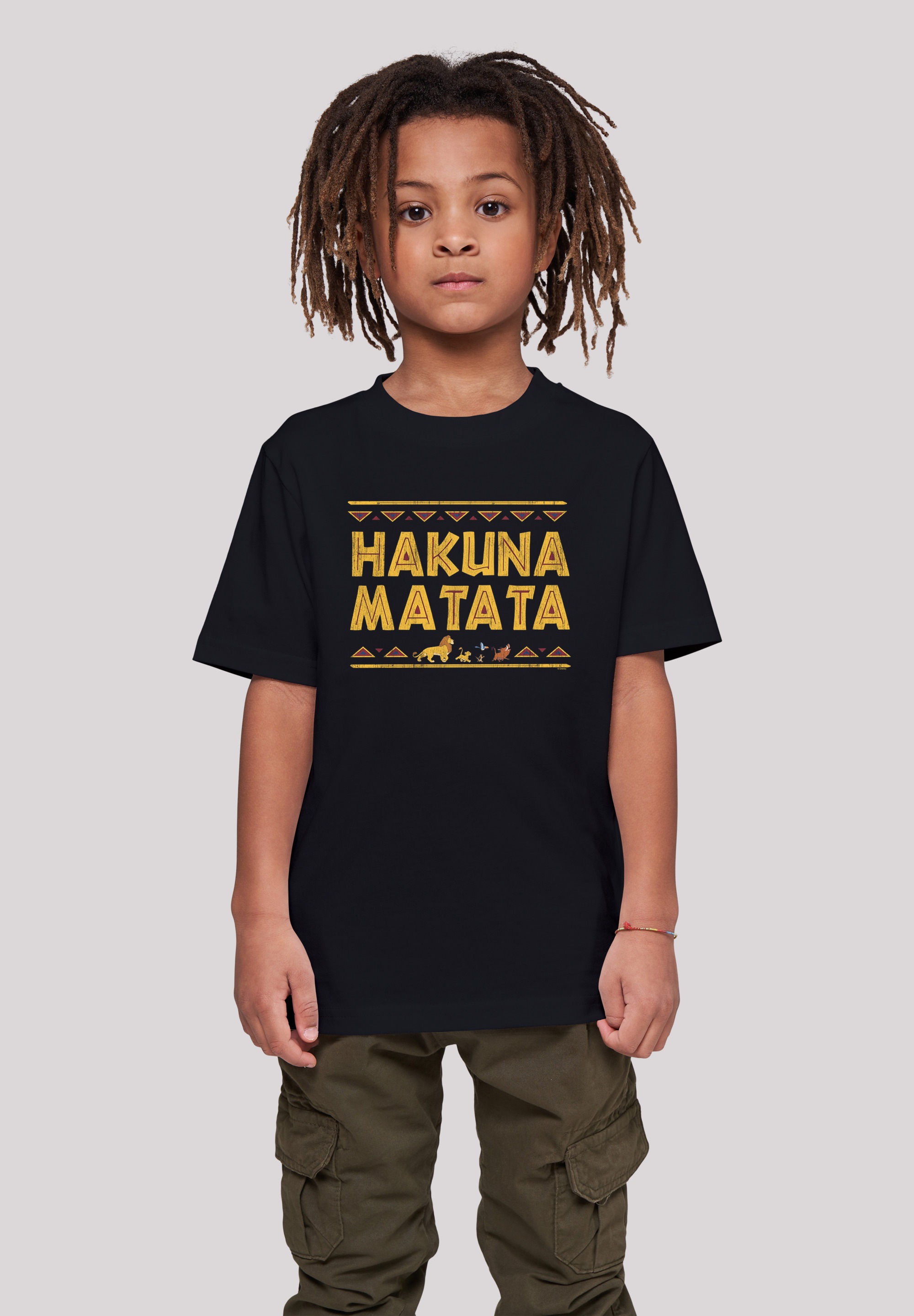 F4NT4STIC Kurzarmshirt »F4NT4STIC Kinder The Lion King Hakuna Matata with Kids Basic Tee«, (1 tlg.)
