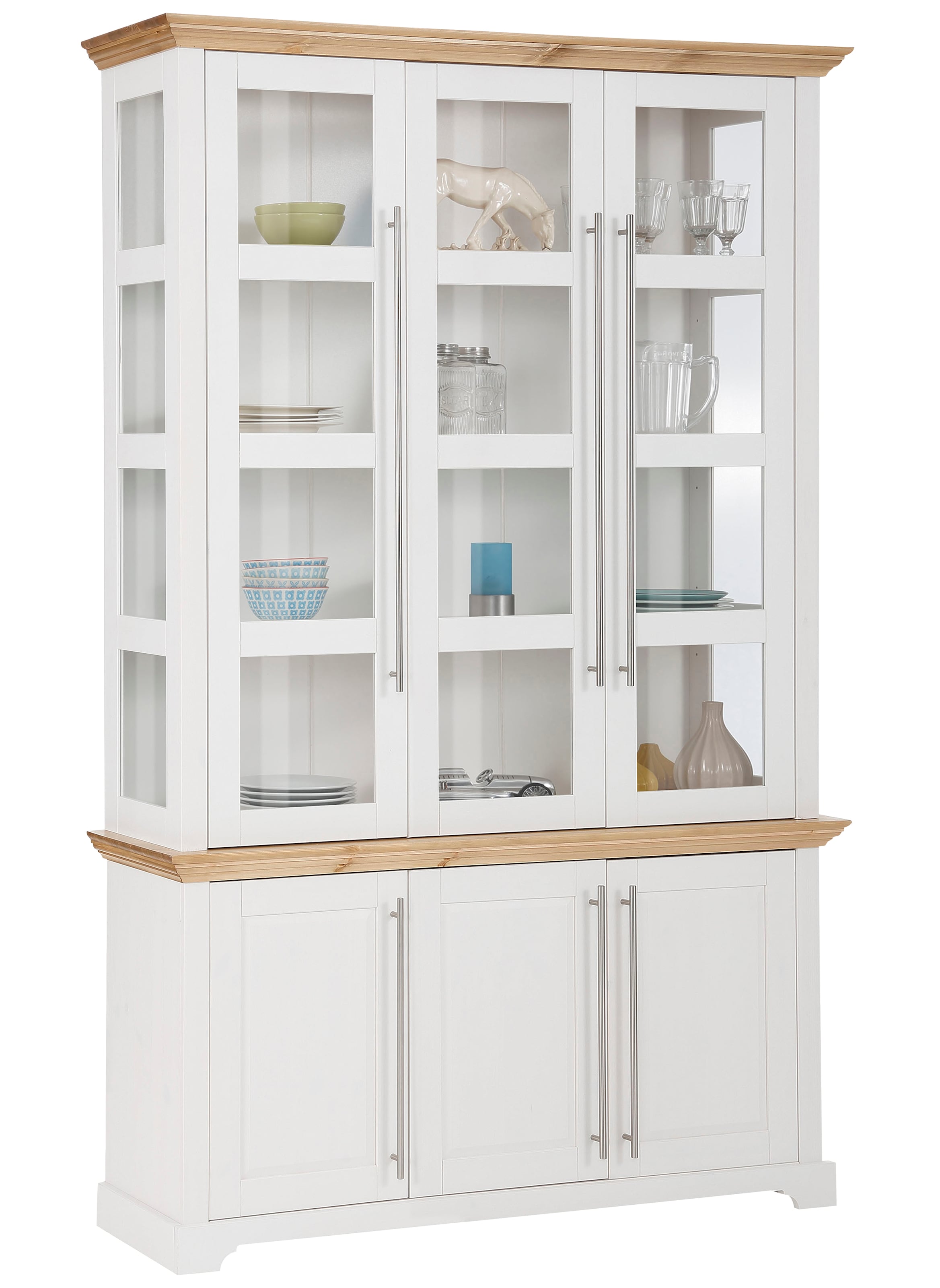 Home affaire Vitrine "Meliss", aus massiver Kiefer, FSC Breite 132 cm