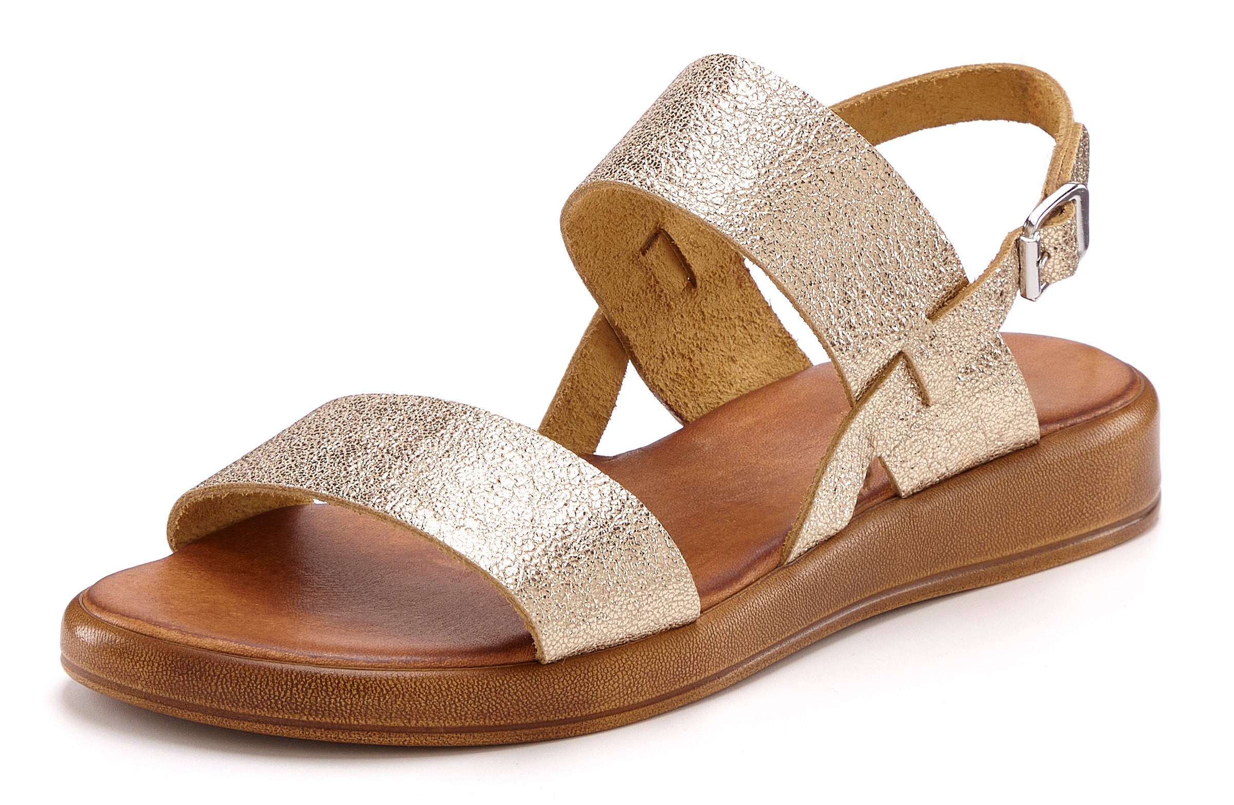 LASCANA Sandale "Sommerschuh, Riemchensandale, offener Schuh", aus Leder günstig online kaufen