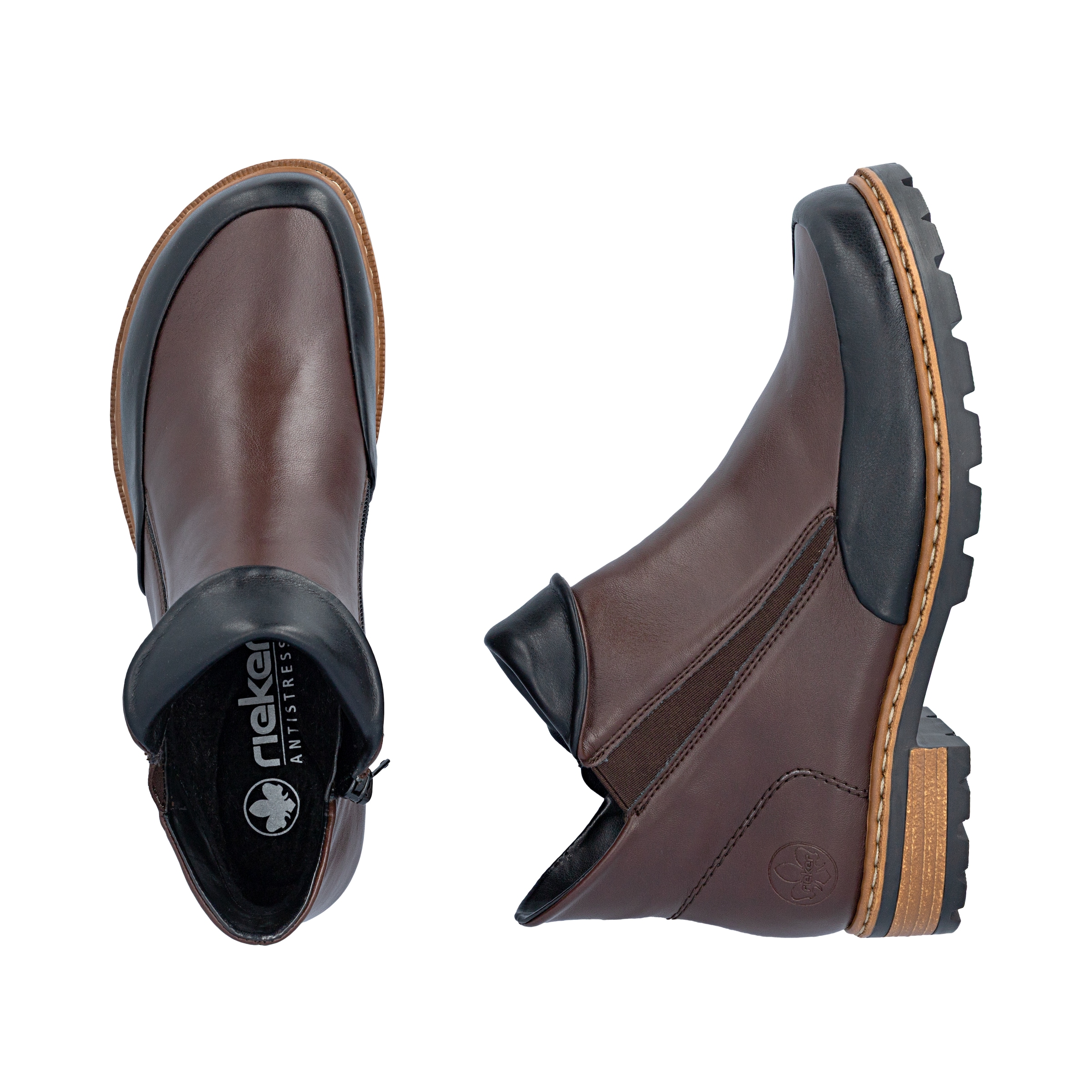 Rieker Chelseaboots  Ankleboots, Stiefelette, Blockabsatz, mit Kragen und Reißverschluss