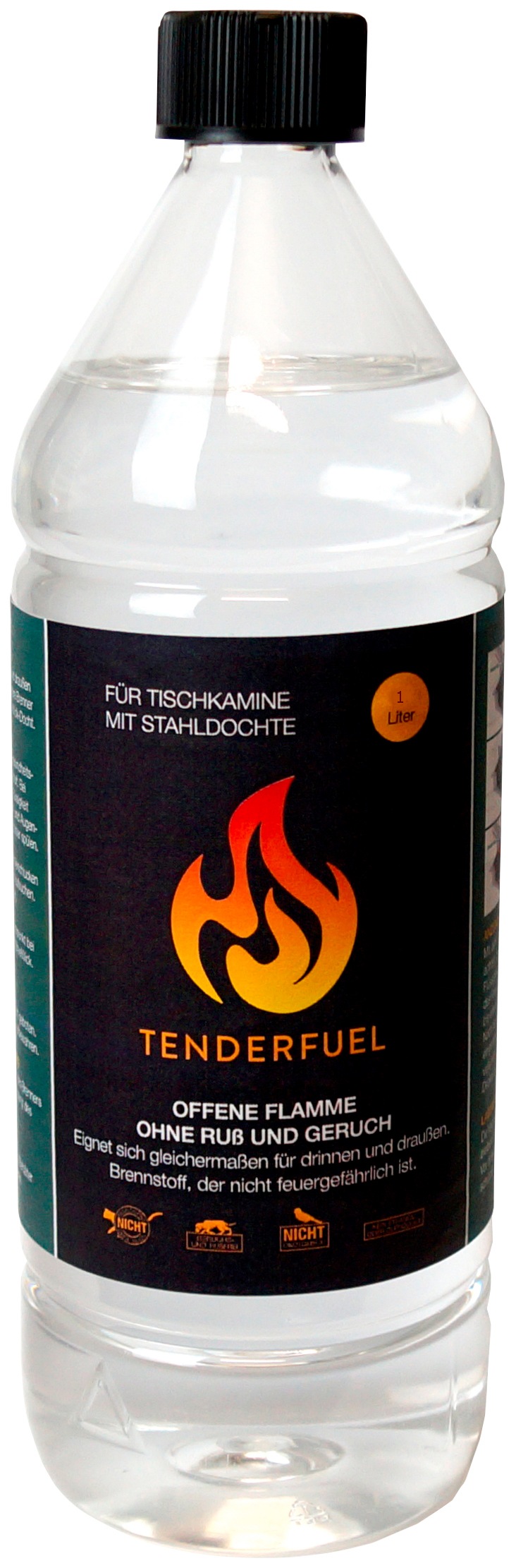 TENDERFLAME Sicherheitsbrennstoff "»Tenderfuel« ohne Rauch-, Geruchs- oder Rußbildung, 1000ml", B:8cm H:25cm L:8cmsilberfarben, Brennstoffe, geeignet