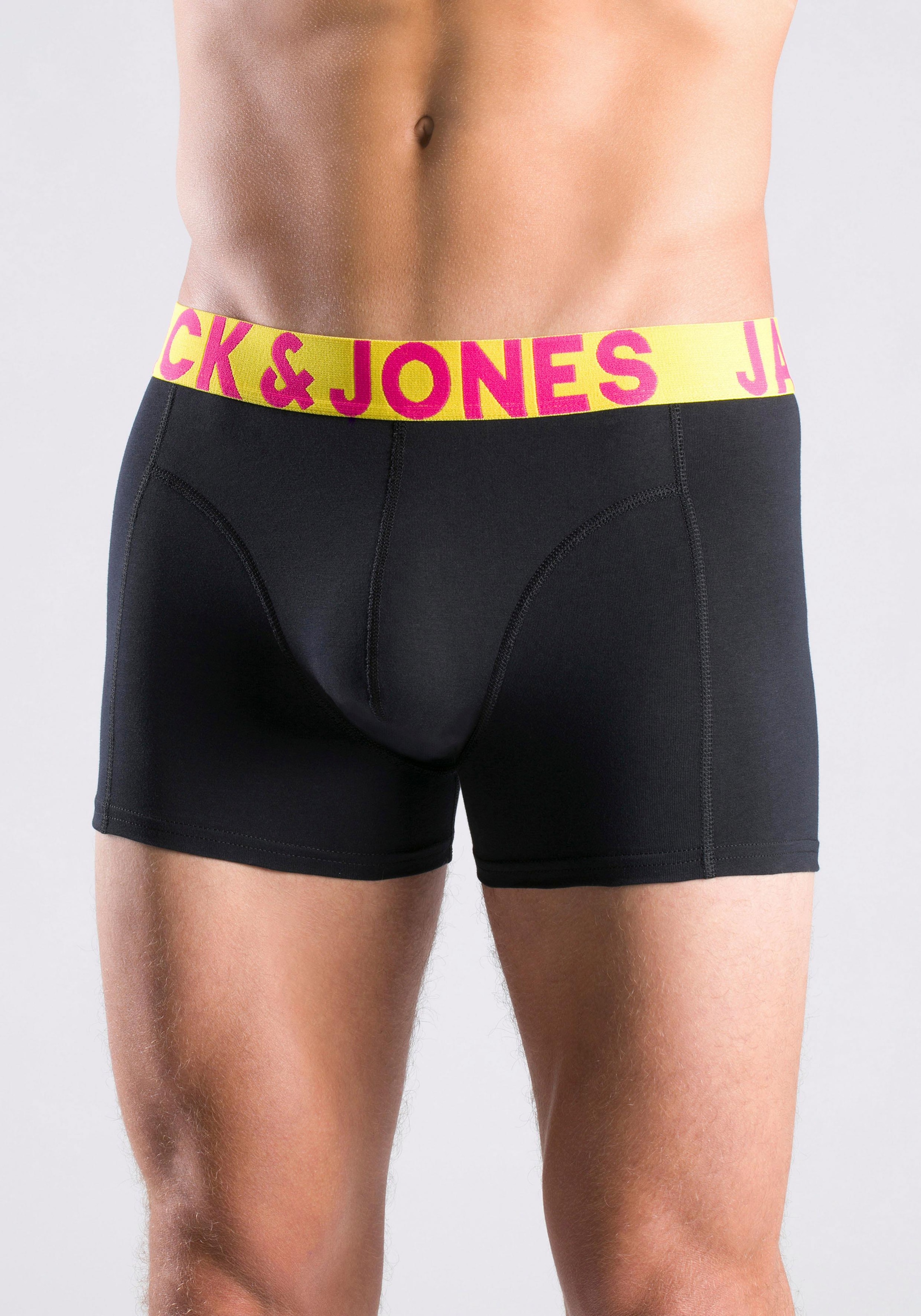 Jack & Jones Boxer »JACCRAZY SOLID«, (Packung, 3 St.), mit modisch buntem Webbund