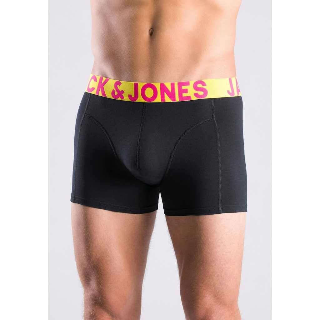 Jack & Jones Boxer »JACCRAZY SOLID«, (Packung, 3 St.), mit modisch buntem Webbund