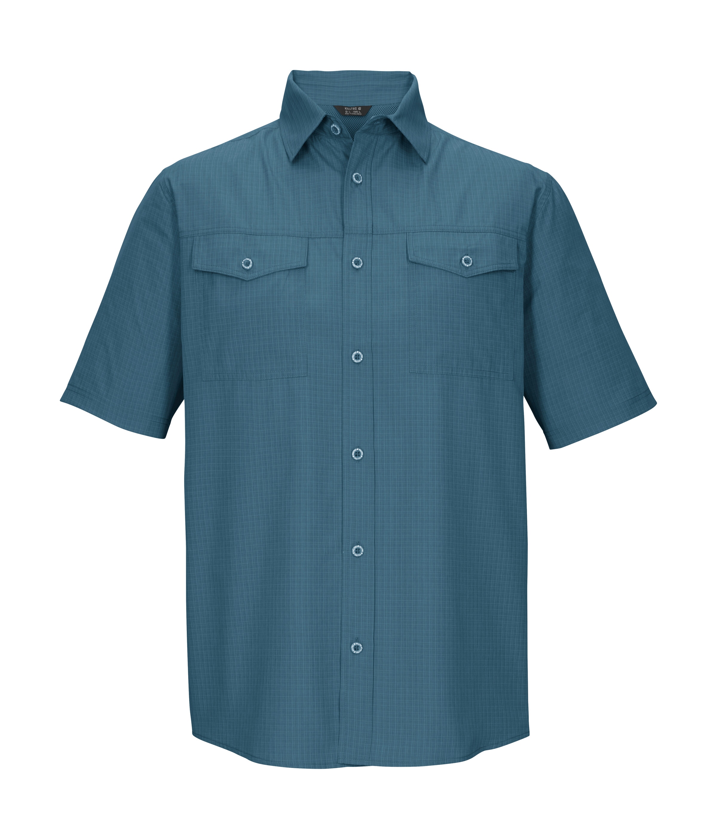 Funktionshemd KILLTEC "KOS 63 MN WVN SHRT", Herren, Gr. 4XL, Normalgrößen, blau, Obermaterial: 100% Polyester;Futter: 100% Polyester, Hemden, Schnelltrocknendes Herrenhemd mit Kentkragen und Brusttaschen
