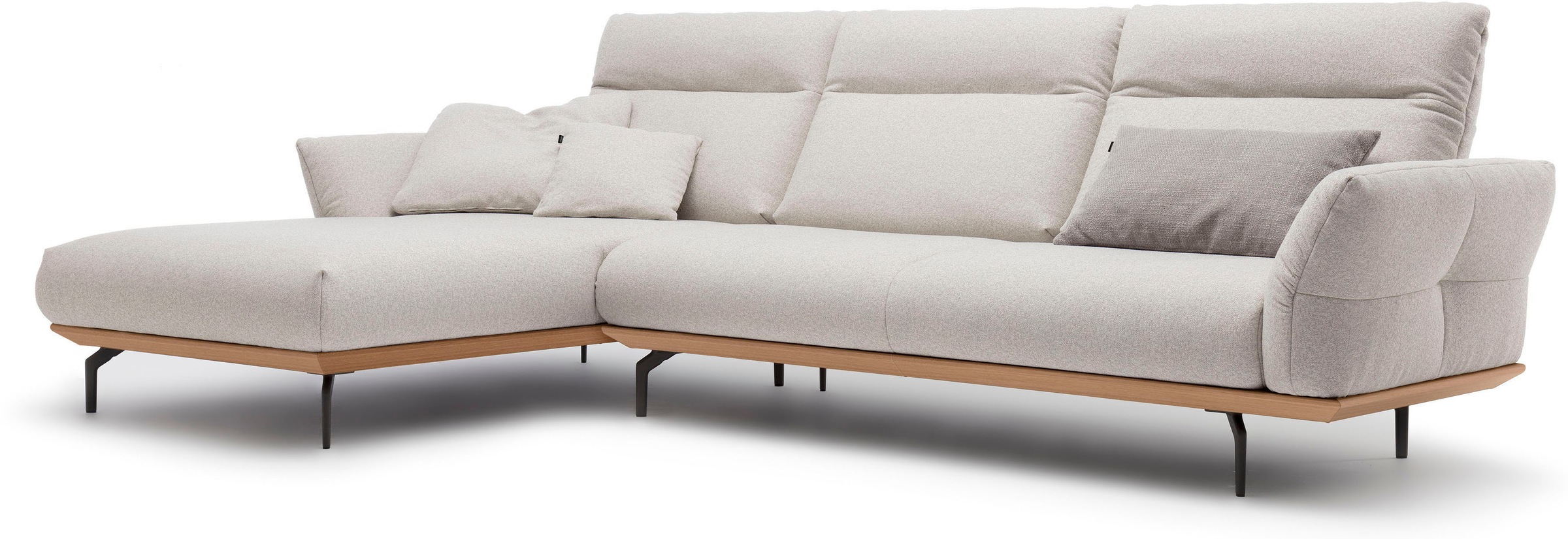 Creation BY ROLF BENZ Ecksofa "CR.460", Sockel in Eiche, Winkelfüße in Umbr günstig online kaufen