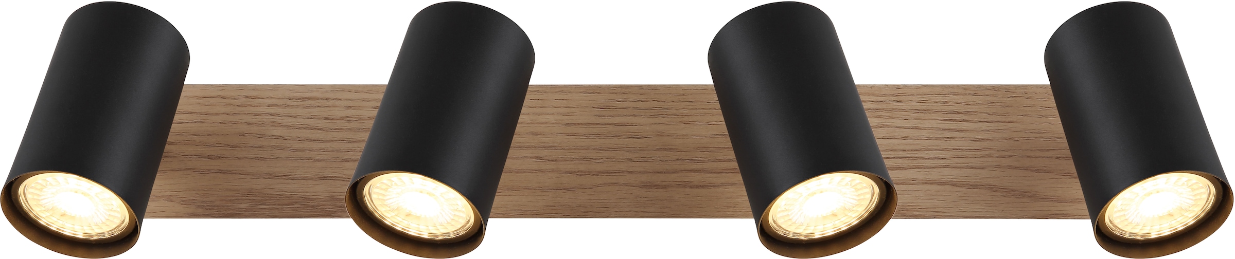 GLOBO LIGHTING Deckenstrahler »LINCA«, Leuchtmittel GU10 | ohne Leuchtmittel, Deckenspot/holzoptik/schwarz/Flur/Wohnzimmer