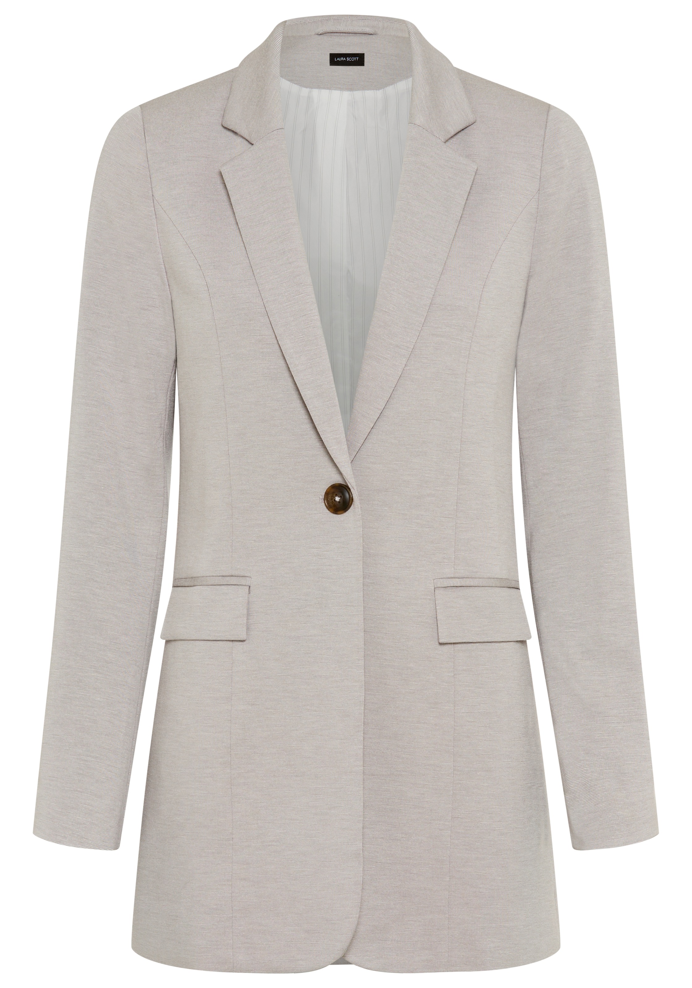 Laura Scott Sweatblazer melierte Optik, mit Reverskragen, 1-Knopf-Form, mit Pattentaschen