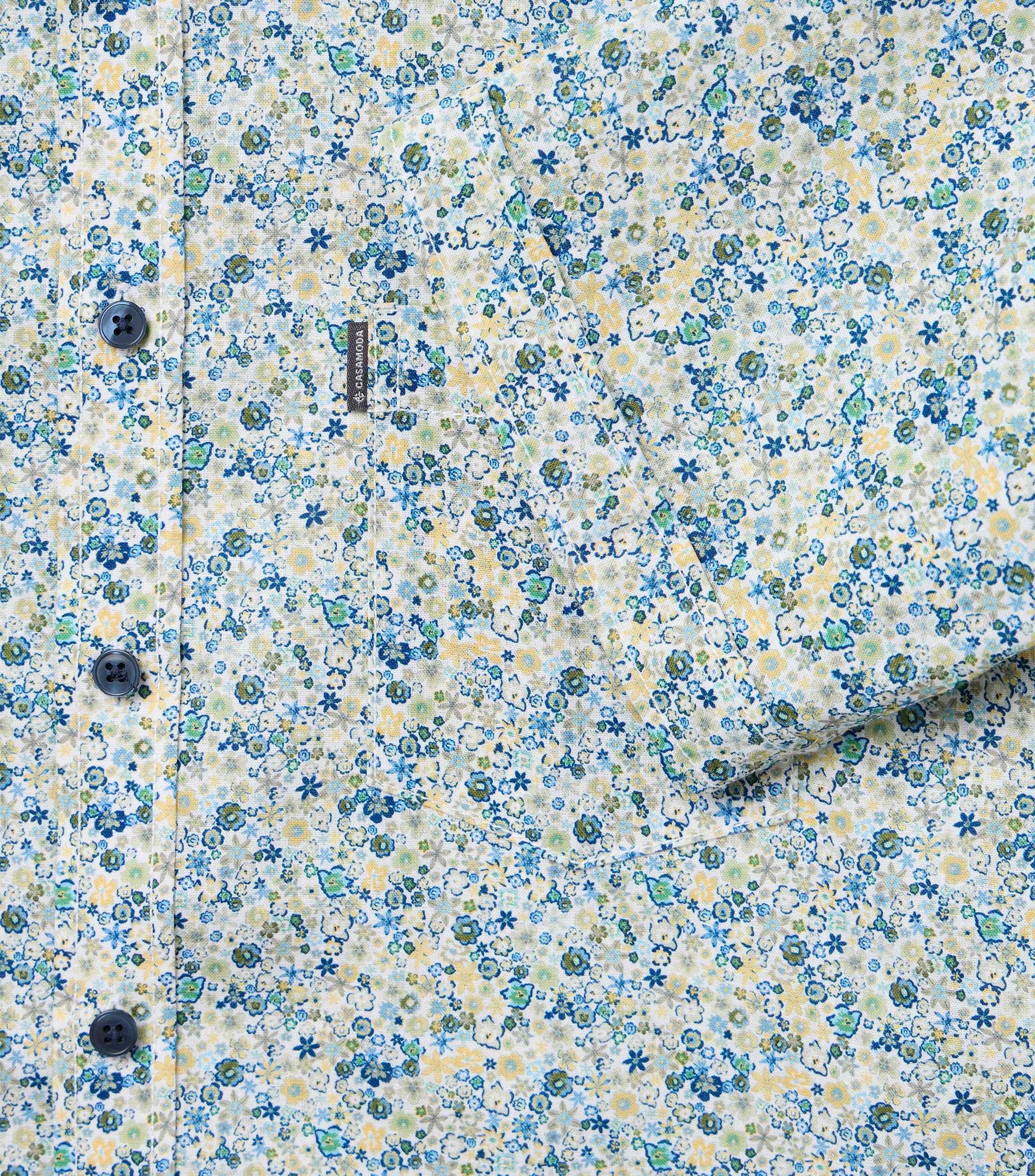 CASAMODA Kurzarmhemd »CASAMODA Leinenhemd Kurzarm Print«