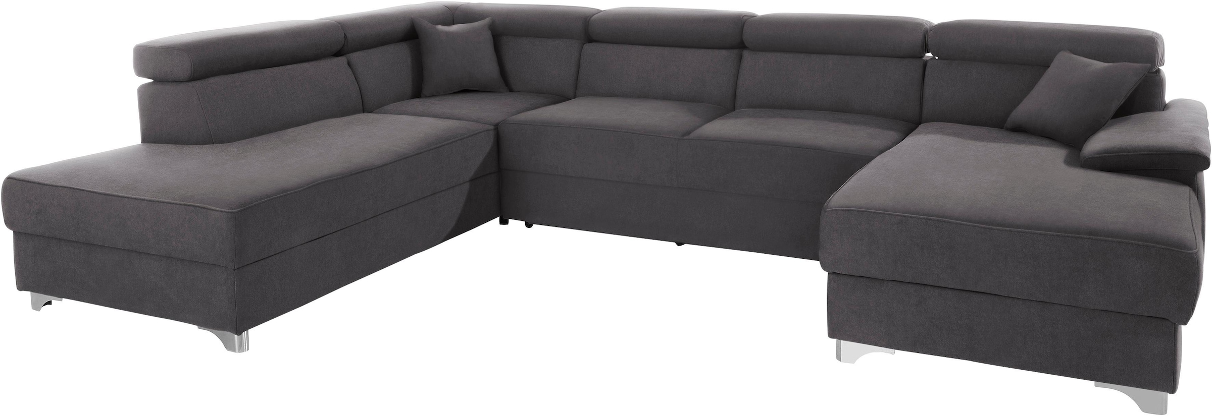 DOMO collection Wohnlandschaft »Mira, inklusive Kopfteilverstellung für mehr Wohlfühlkomfort, U-Form« wahlweise mit Bettfunktion und Bettkasten, elegant und modern