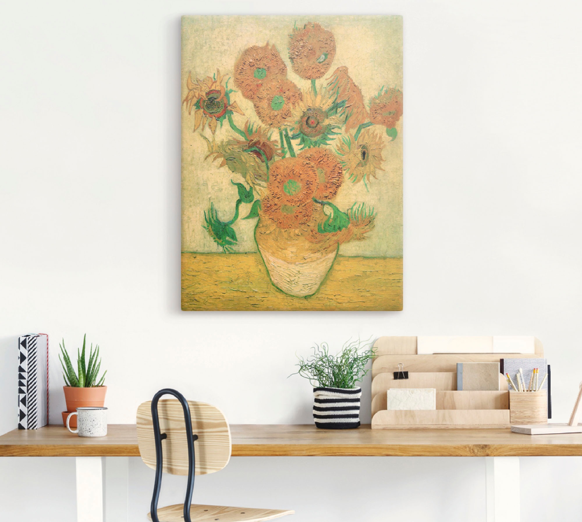 Artland Leinwandbild "Sonnenblumen" Blumen 1 Stk. tlg. auf Holzrahmen gespa günstig online kaufen