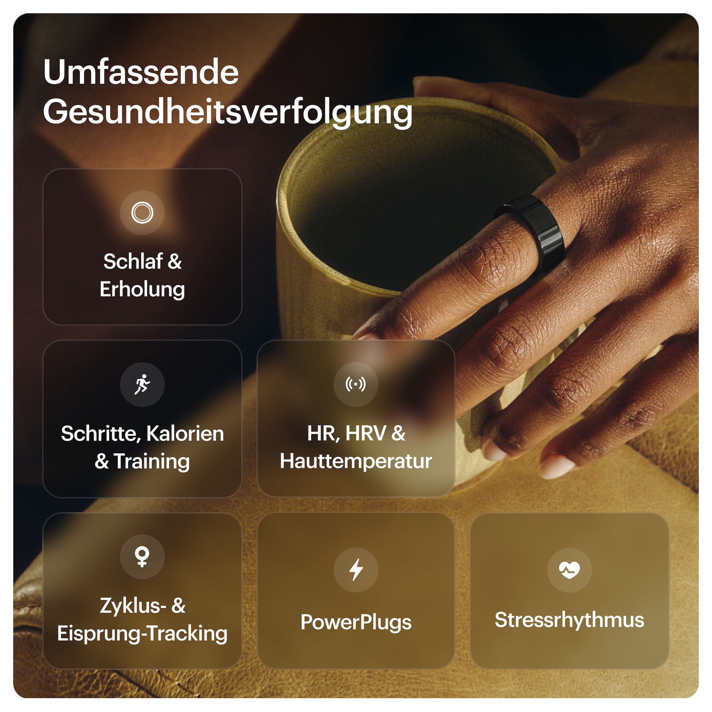 Ultrahuman Activity Tracker »Smartring AIR - Größe 8« Schlaf- und Fitness-Tracker für Frauen und Männer