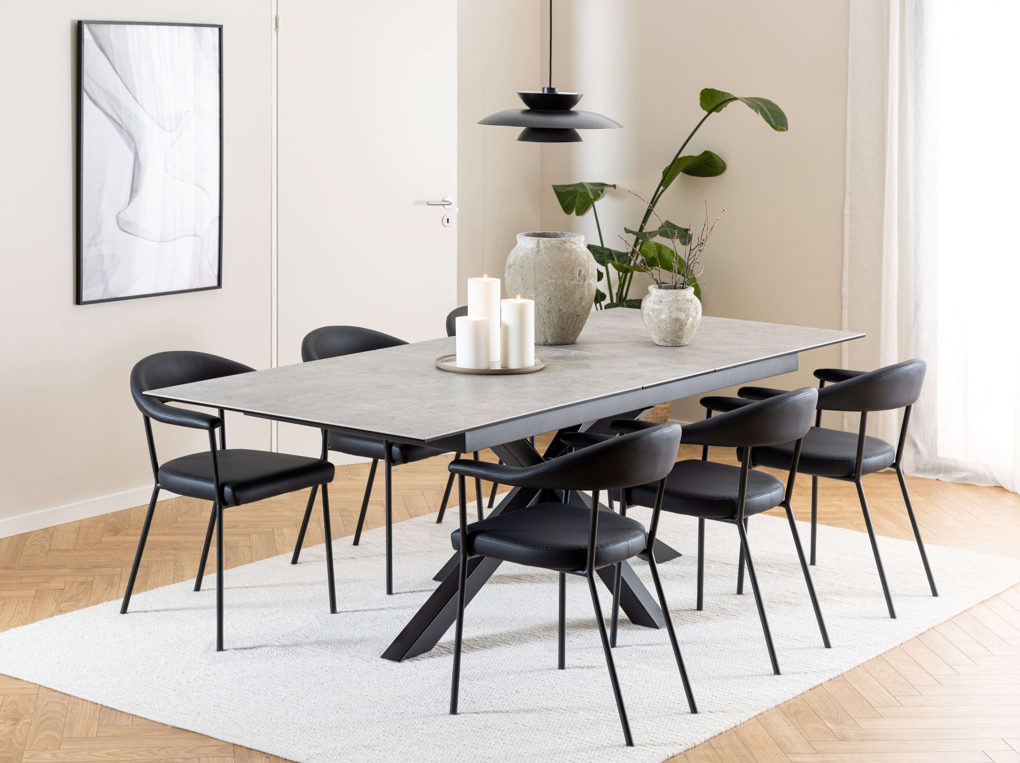 ACTONA GROUP Esstisch "Heaven,Tischplatte aus Keramik, ausziehbar - robust & pflegeleicht" Kratzfest, wasserabweisend, Sitzplatz für 4-8 Personen, B: 200/240 cm