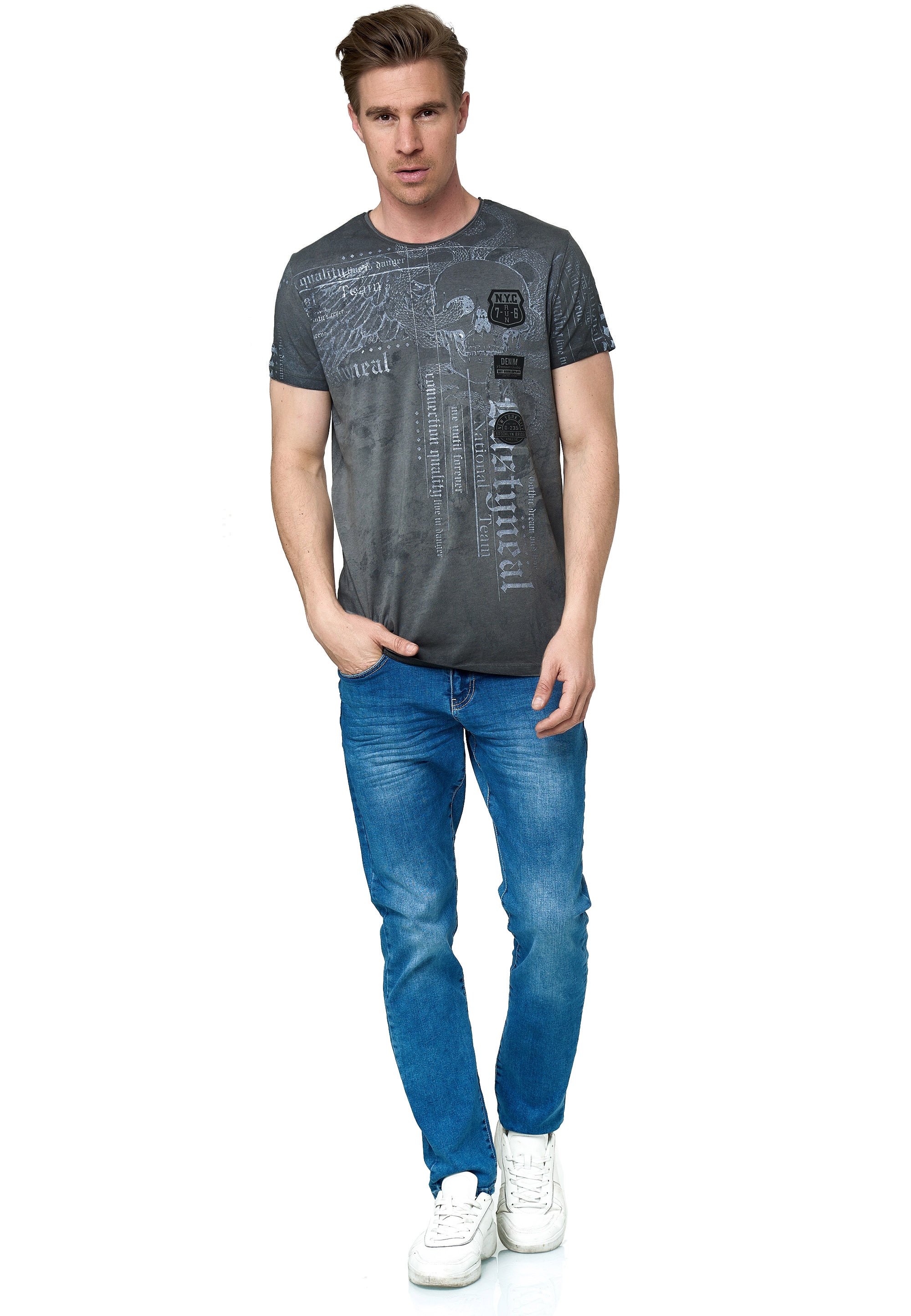 kaufen Neal T-Shirt, mit | BAUR Allover-Print coolem Rusty ▷