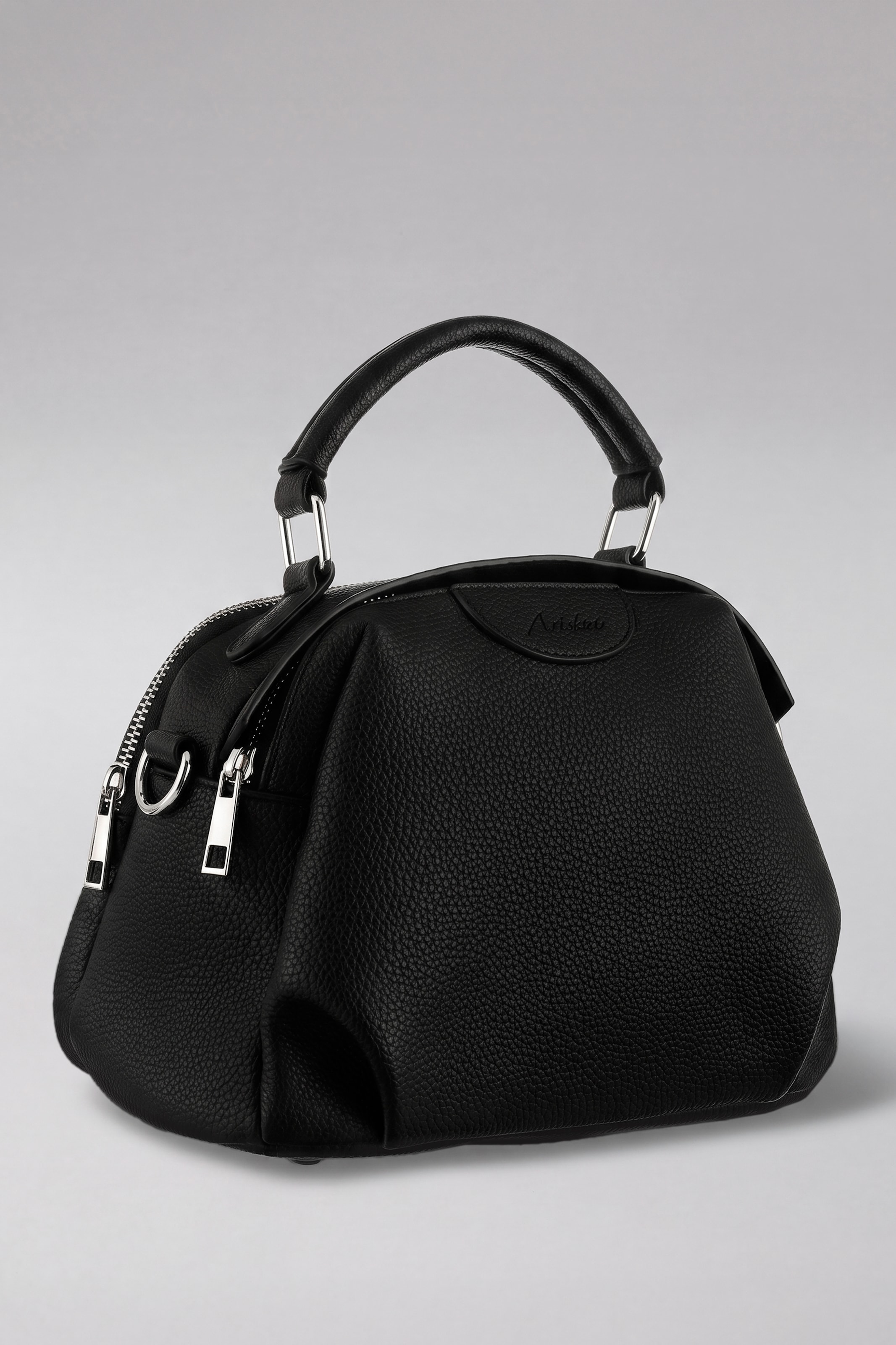 Handtasche ANISTON ACCESSOIRES, Damen, Gr. B/H/T: 23cm x 17cm x 14cm, schwarz, Lederimitat, Taschen Handtasche, Henkeltasche, Umhängetasche - NEUE