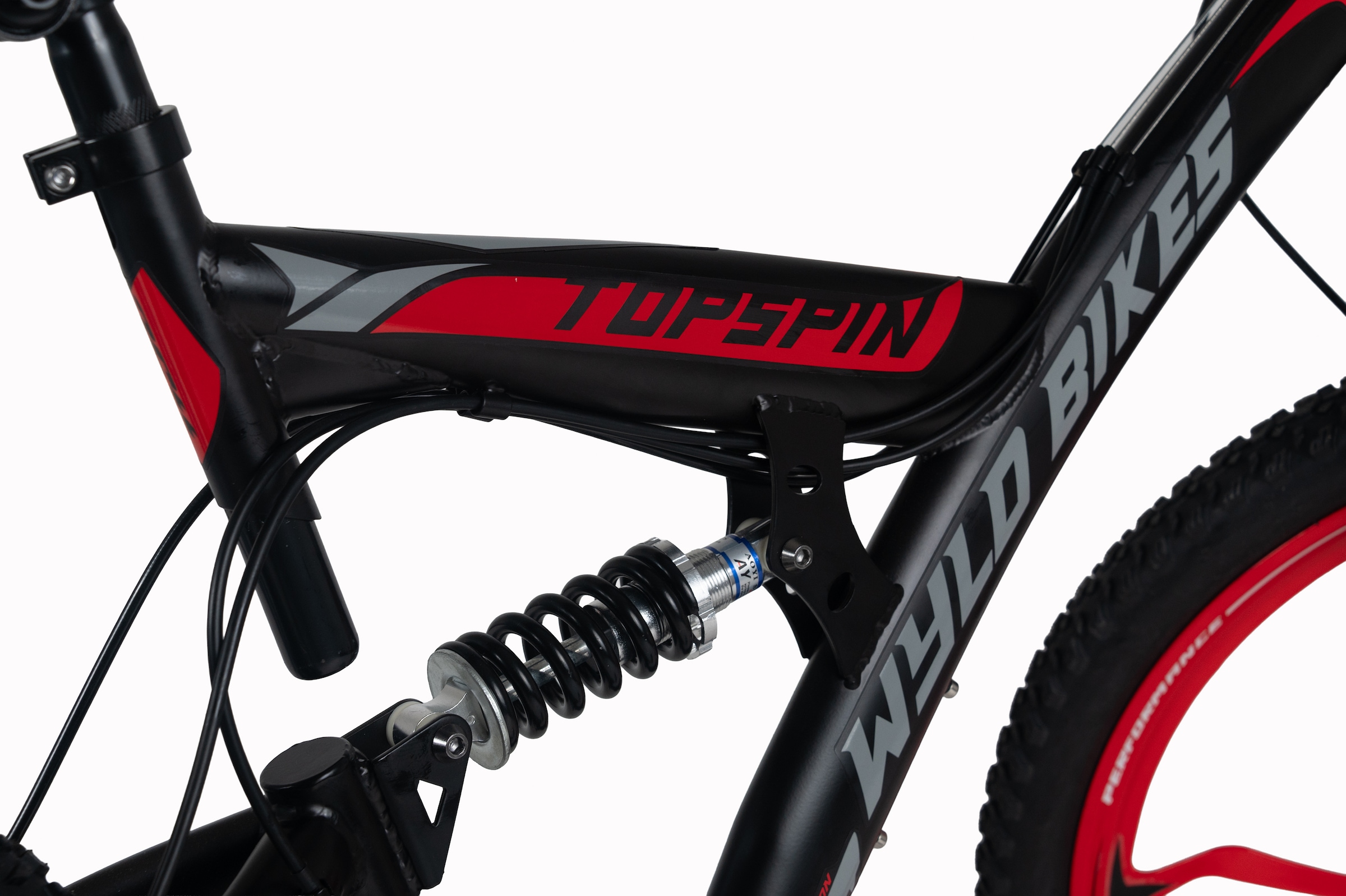 WYLD Mountainbike »WYLD Mountainbike Fully 26'' Topspin schwarz-rot« 21 Gang Shimano Tourney Schaltwerk Kettenschaltung
