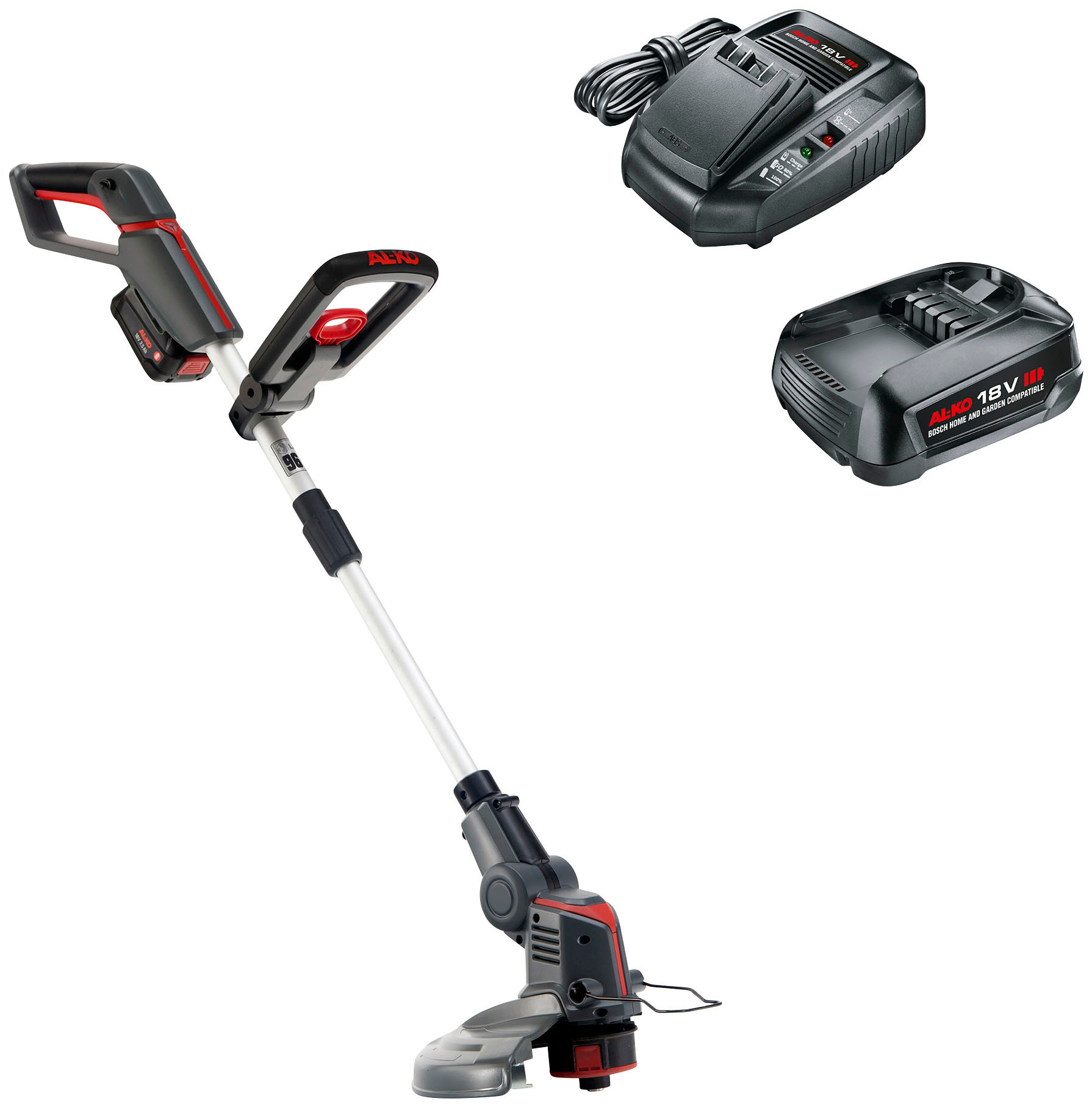 Akku-Rasentrimmer AL-KO, grau, Motorsensen, "HOME AND GARDEN COMPATIBLE GT 1825", inkl. Akku 18V/2,5 Ah und Ladegerät