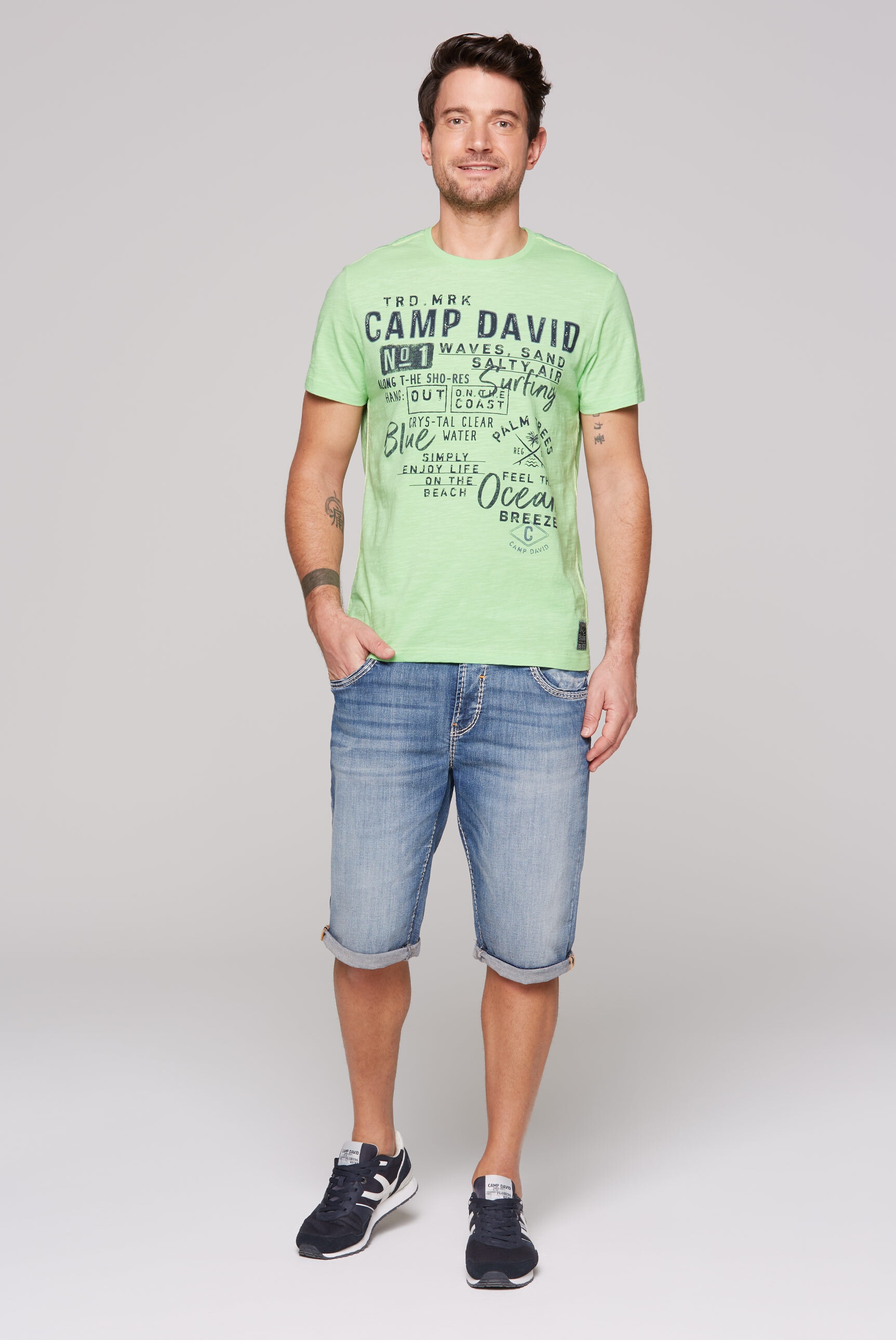 CAMP DAVID Rundhalsshirt, aus Baumwolle