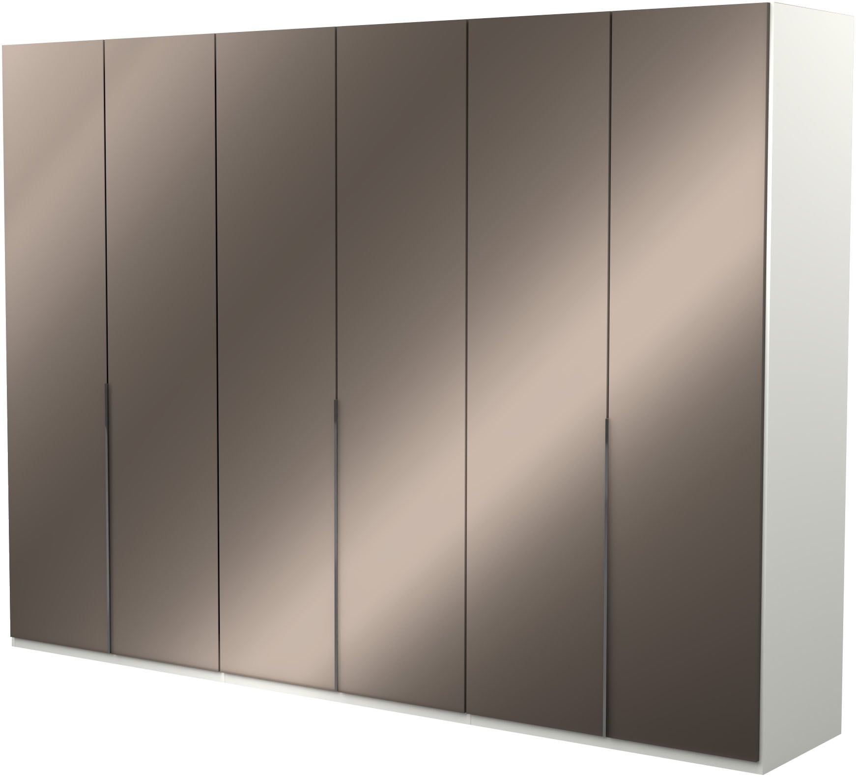 Musterring Kleiderschrank "San Diego, Kleiderschrank, Schrank, Garderobe, mit Glastüren" 1 Stk. tlg. 6-türig (gedämpft), 6 Böden, 3 Kleiderstangen, Chromgriffe