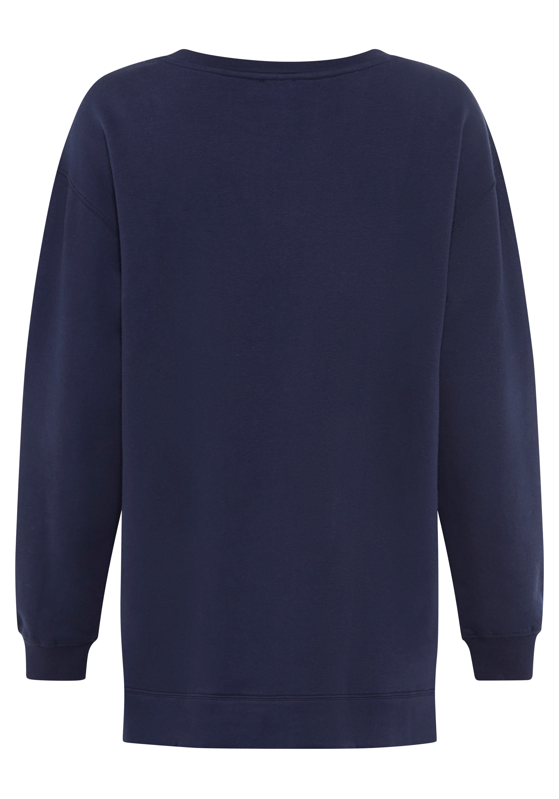 Laura Scott Longsweatshirt, Weiche Baumwollmischung mit Seitenschlitzen und Schriftprint