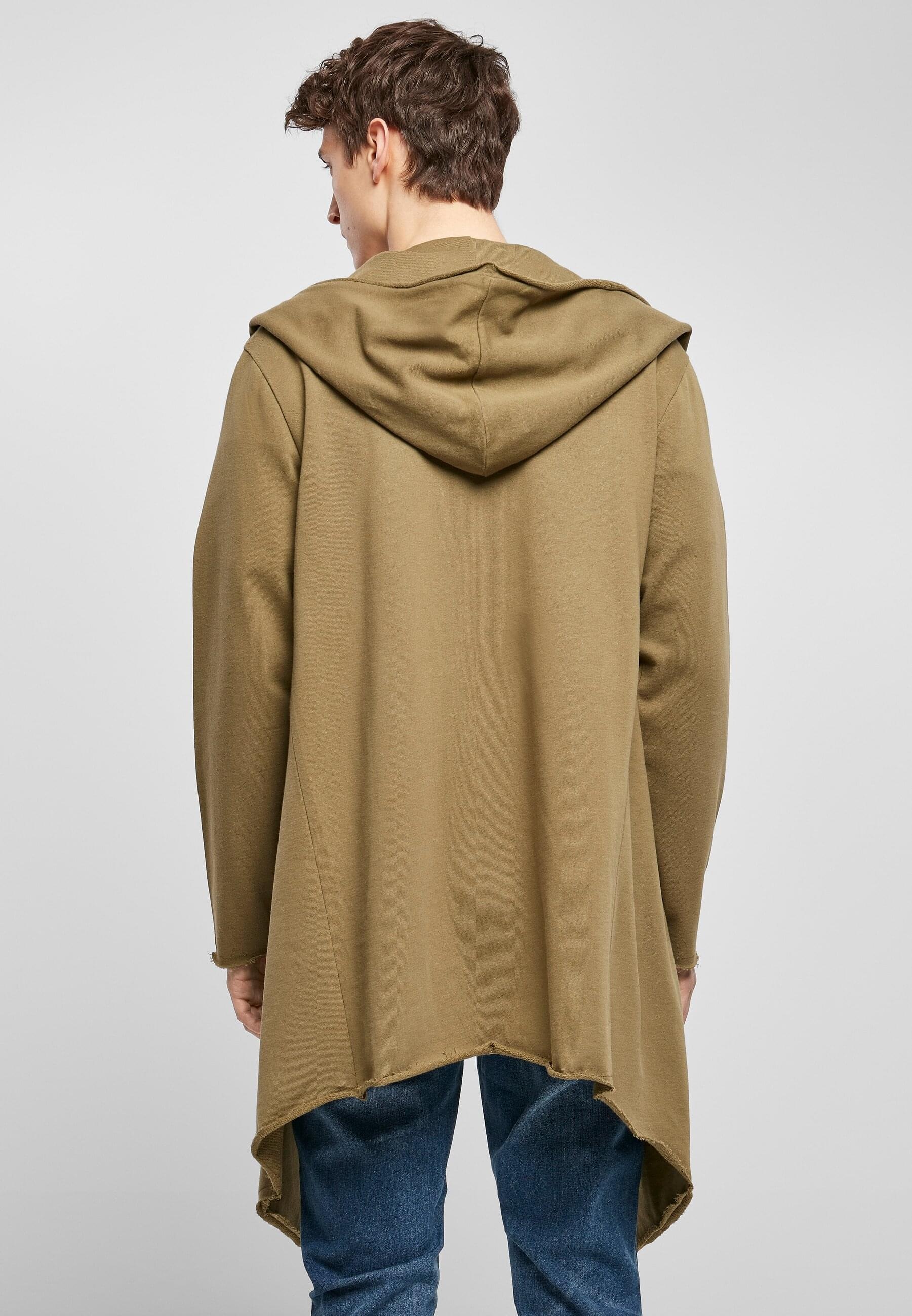 URBAN CLASSICS Strickfleecejacke »Urban Classics Herren Long Hooded Open Edge Cardigan«, (1 St.), mit Kapuze