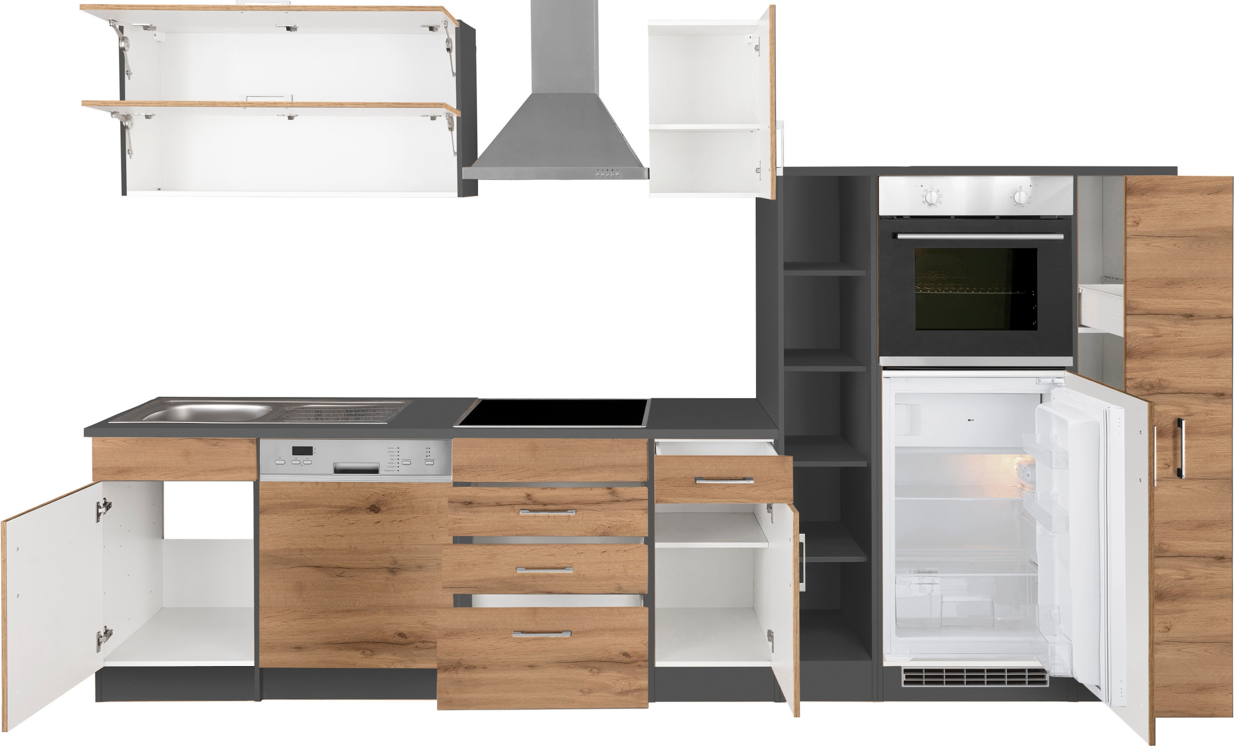 KOCHSTATION Küchenzeile »KS-Colmar«, ohne E-Geräte, Breite 330 cm