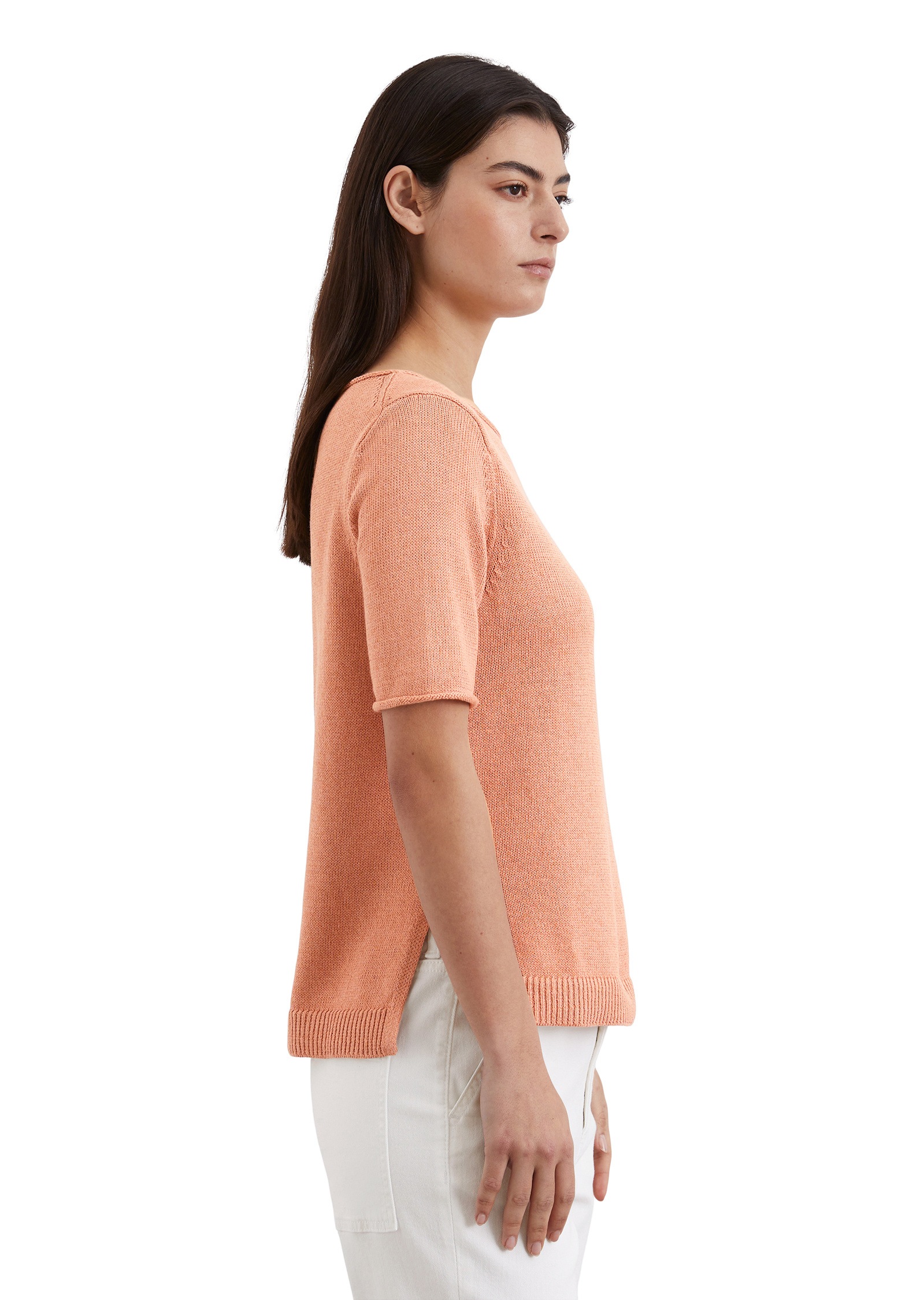 Marc OPolo Rundhalspullover "aus Organic-Cotton-Leinen-Mix" günstig online kaufen