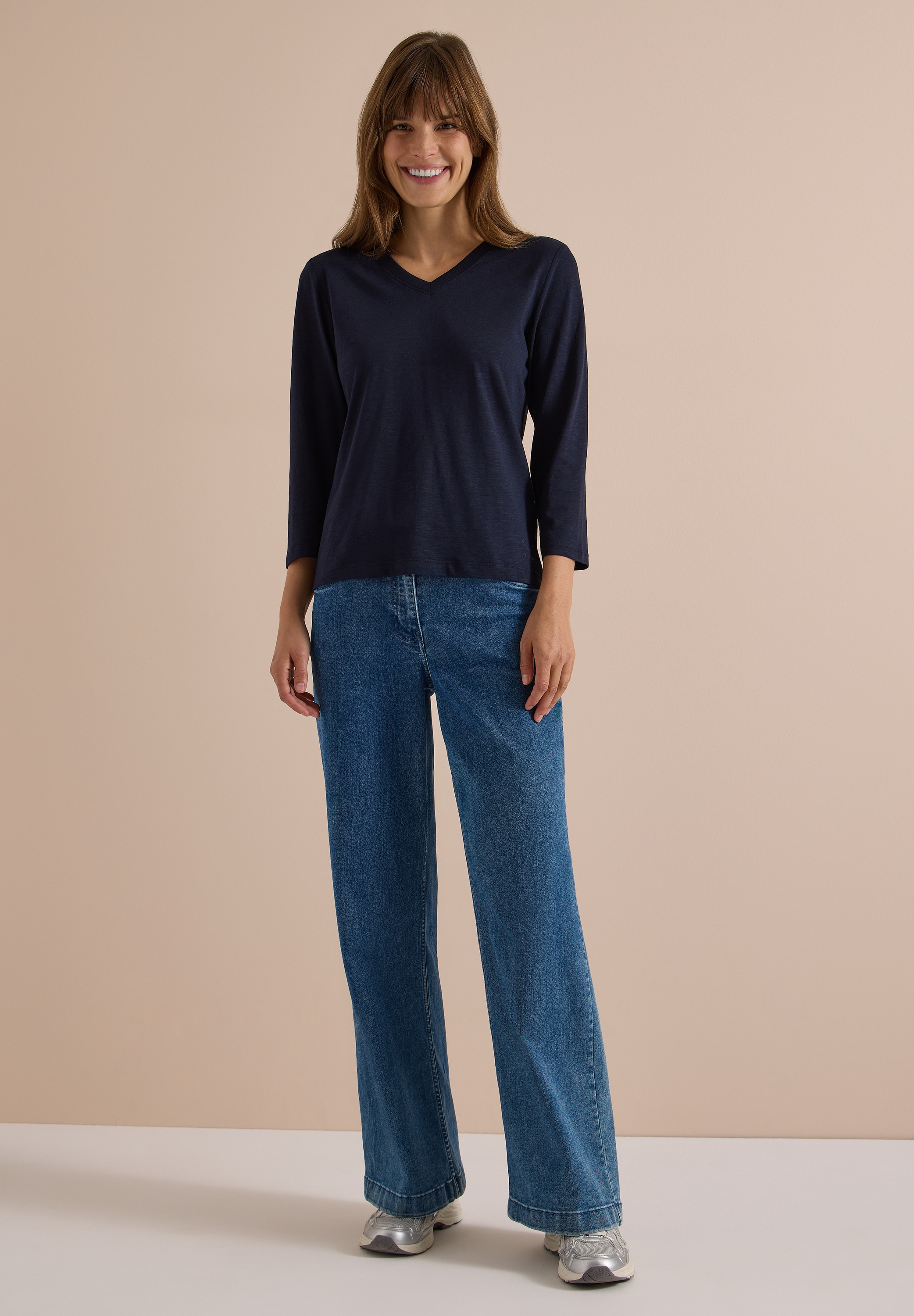 Cecil 3/4-Arm-Shirt aus softem Materialmix