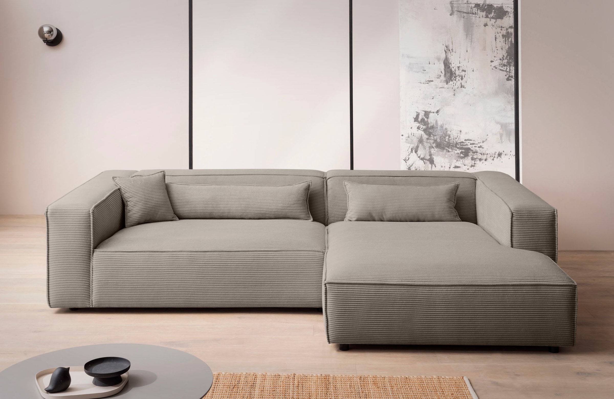 LeGer Home by Lena Gercke Ecksofa "PIARA XXL, Big-Sofa in Cord oder Leineno günstig online kaufen