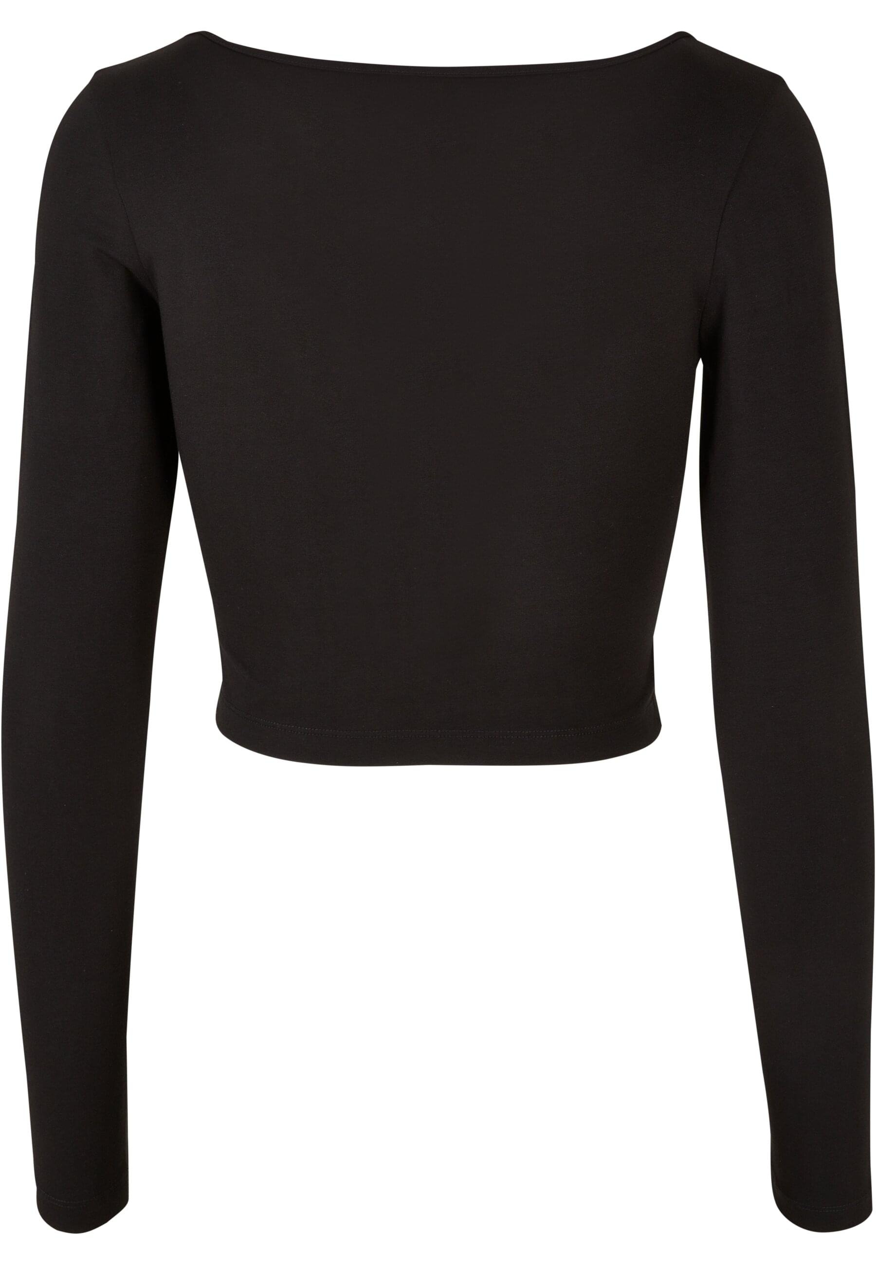 URBAN CLASSICS Longsleeve »Urban Classics Damen Ladies Organic Wide Neck Cropped Longsleeve«, (1 tlg.)