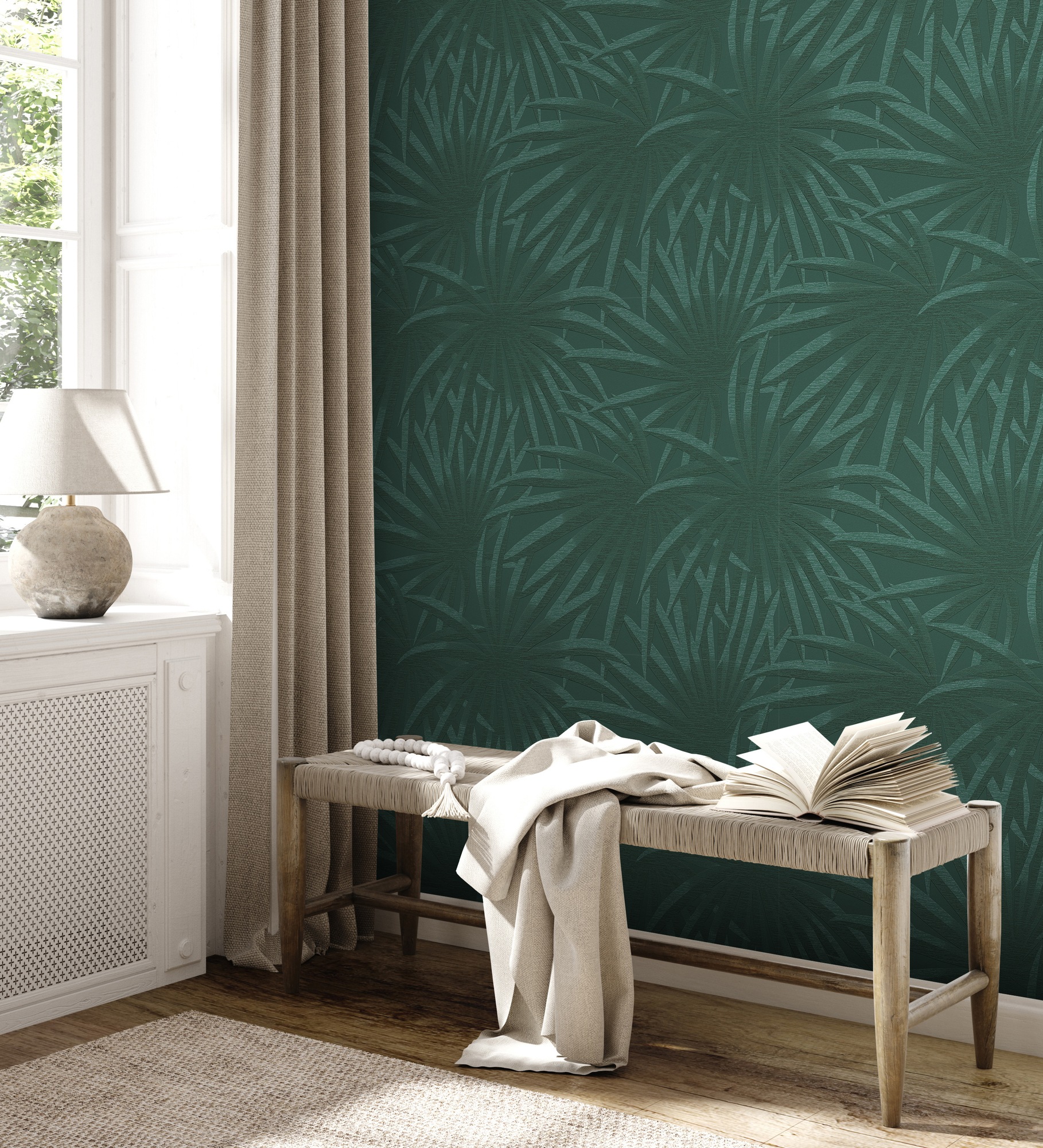 A.S. Création Vliestapete »Casual Living«, matt, Vliestapete Palmen für Schlafzimmer Küche Wohnzimmer Palmenblätter