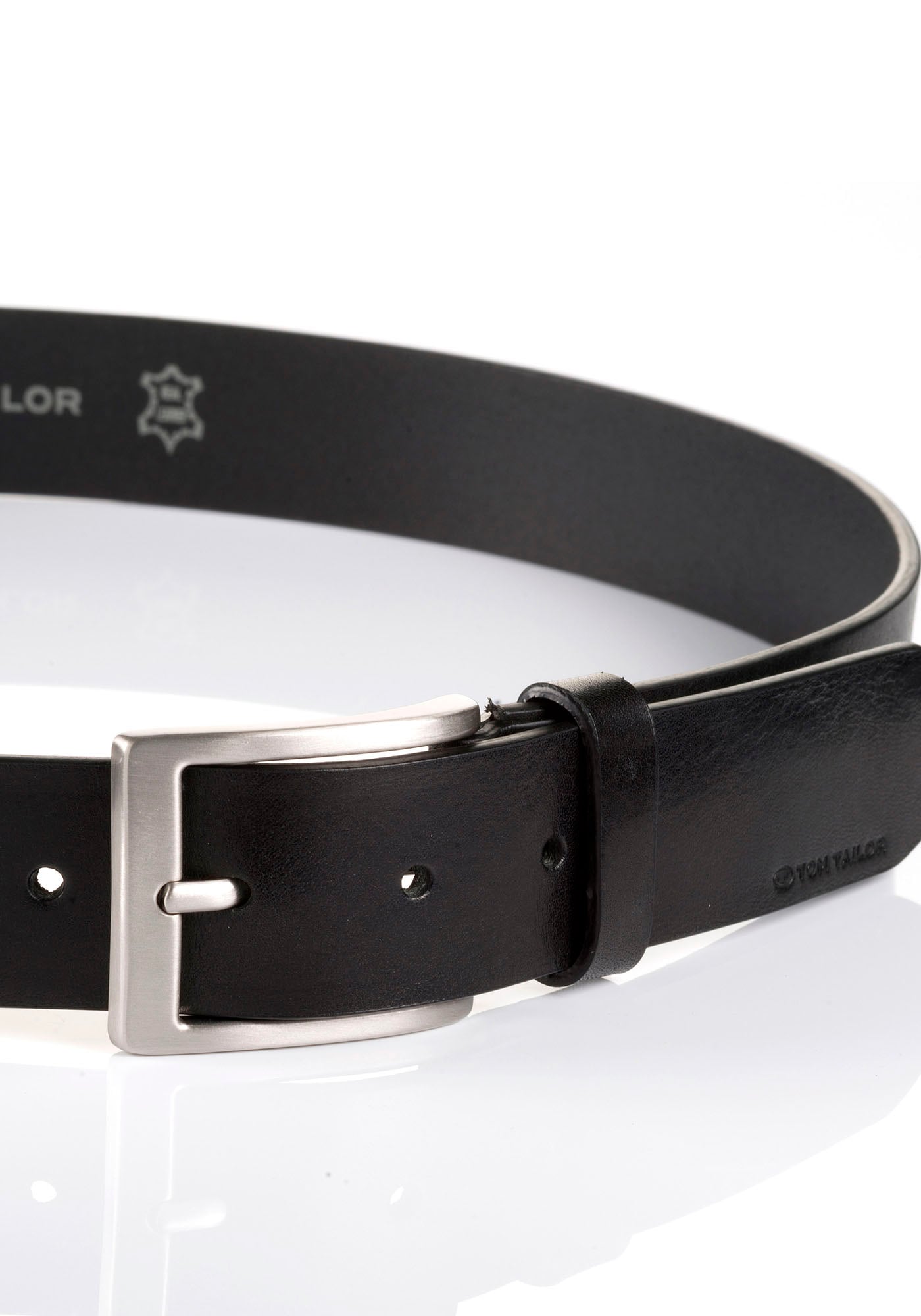 TOM TAILOR Ledergürtel »TTJADEN«, 3,5 cm breiter Herrengürtel, ideal zu Jeans bis Gr. 120