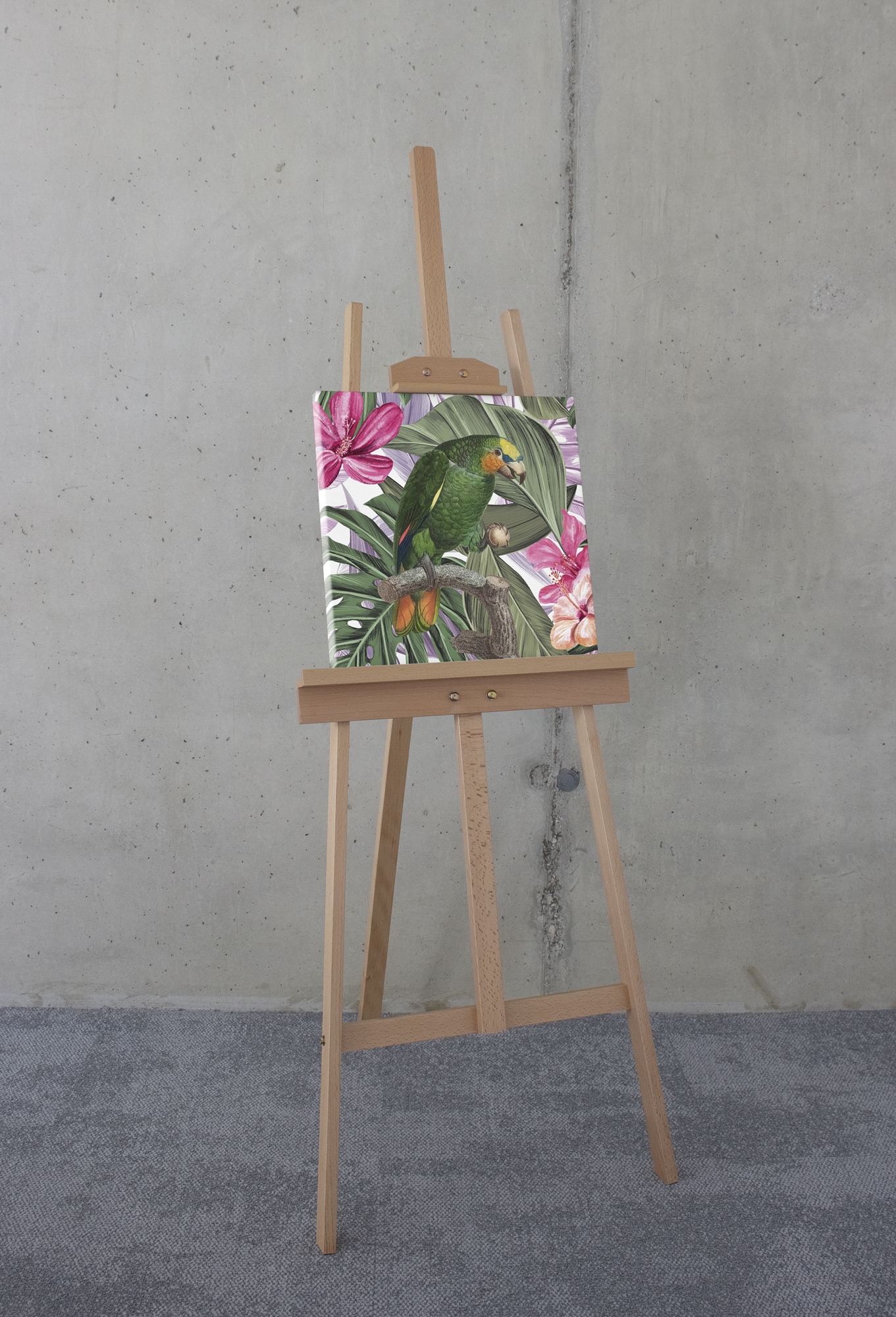 Komar Leinwandbild »Hibiscus Flirt - Größe 40 x 40 cm«, Natur, (1 St.), Keilrahmenbild mi Echtholzrahmen