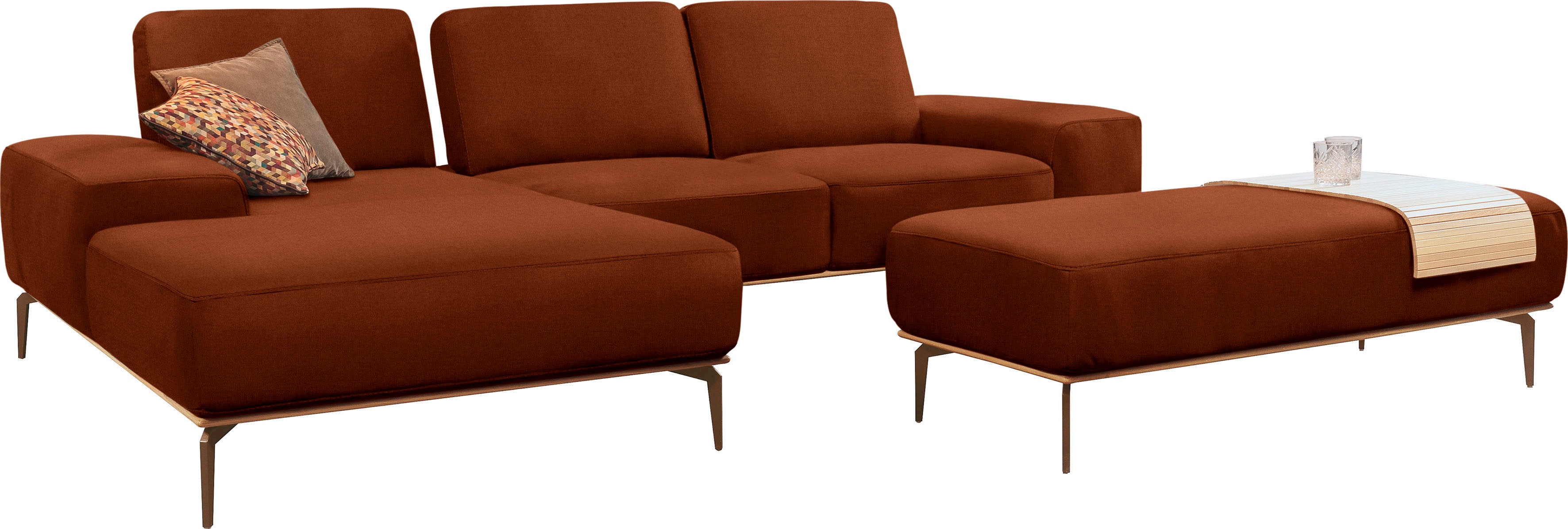 Thumbnail - W.SCHILLIG Ecksofa "run, Designsofa mit tollem Sitzkomfort, L-Form", mit Holzsockel, Füße in Bronze pulverbeschichtet, B...