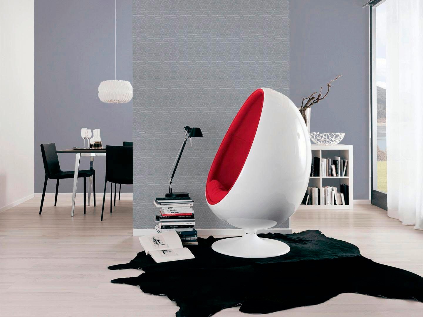 living walls Vliestapete »Metropolitan Stories Lizzy London« 3D-Optik | geometrisch | grafisch strukturiert Grafik Tapete Geometrisch Metallic Tapeten Wohnzimmer Schlafzimmer