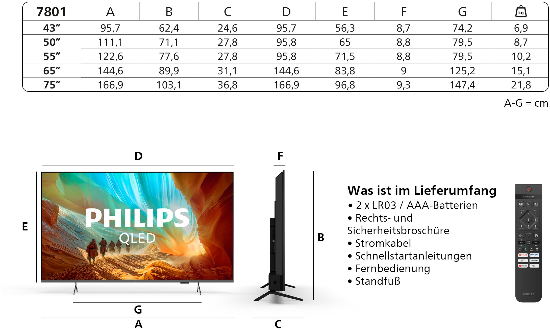 Philips QLED-Fernseher »50PQS7801/12« 126 cm/50 ″ Smart-TV