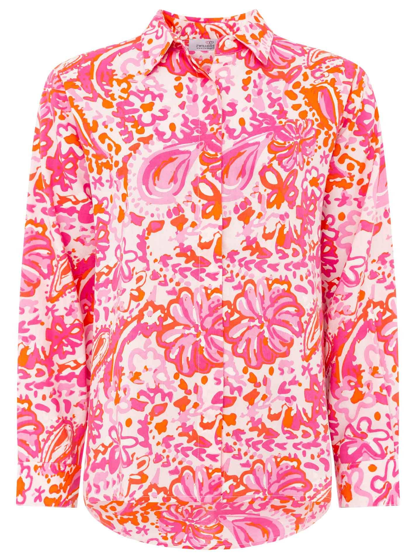 Zwillingsherz Shirtbluse »"Happy Paisley"«, Viskose Set mit pinkem Paisley Muster, lange Hose und Bluse