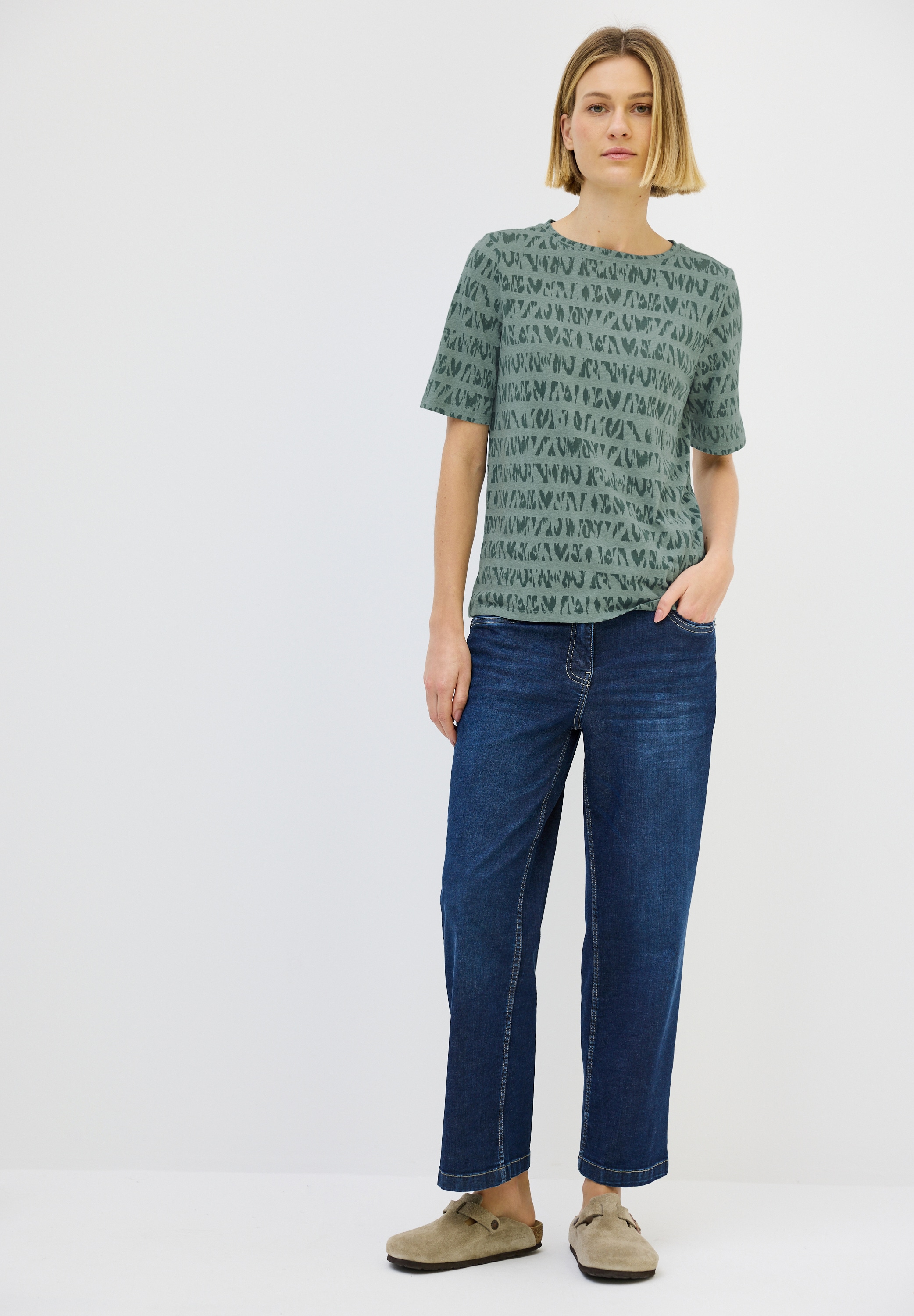 Cecil Print-Shirt, aus elastischem Materialmix