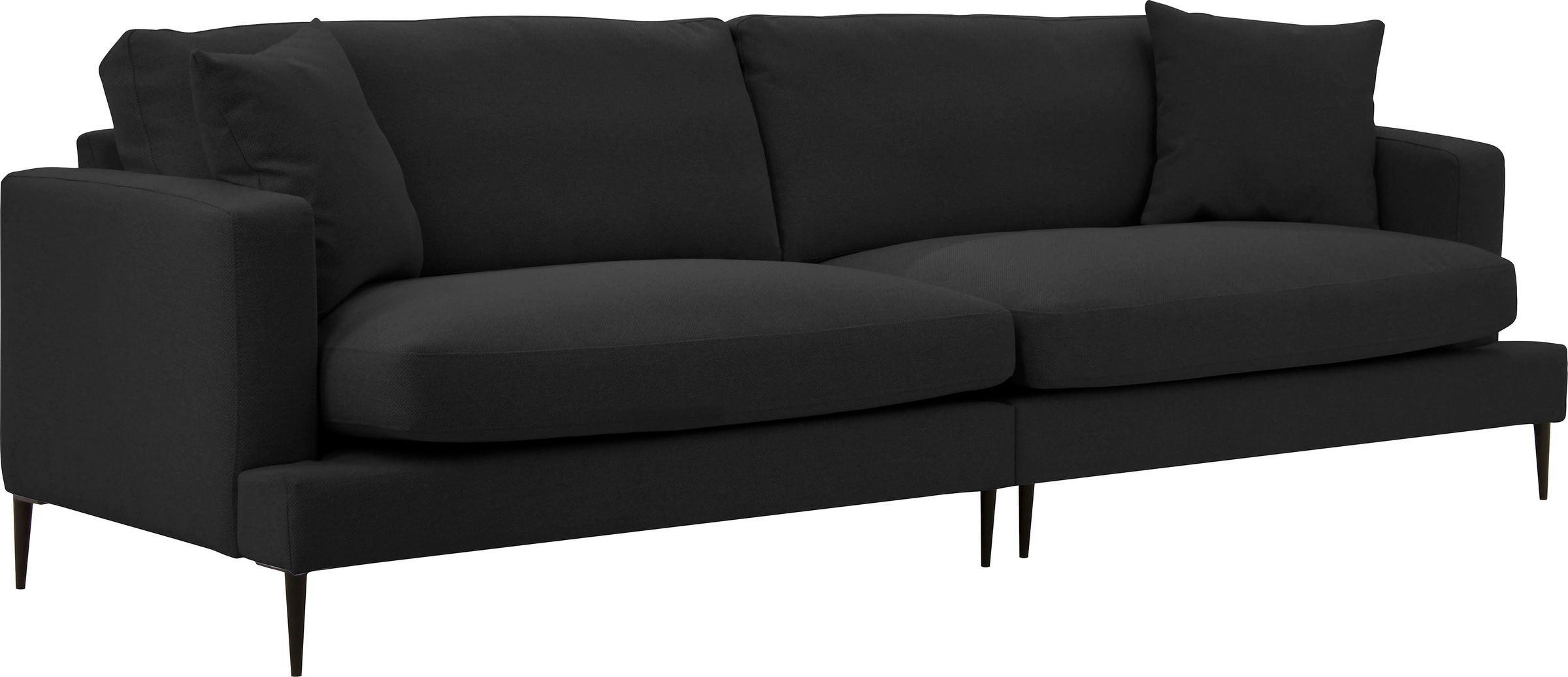 Leonique 3-Sitzer »Cozy elegantes Designsofa, Maße B/T/H: 211/97/80 cm«, mit losen Kissen und Metallbeinen