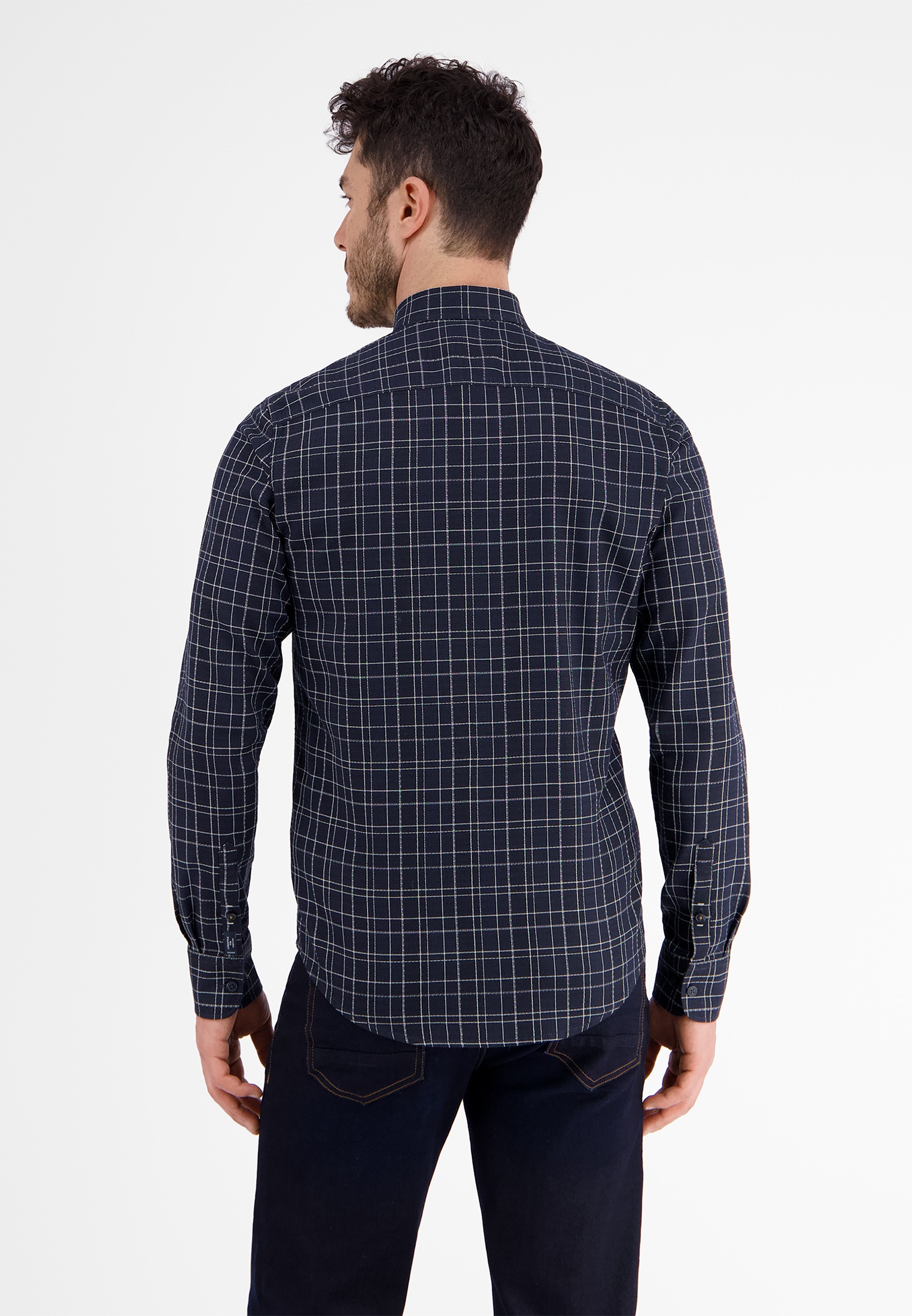 LERROS Langarmhemd "Karohemd in Dobby-Struktur" günstig online kaufen