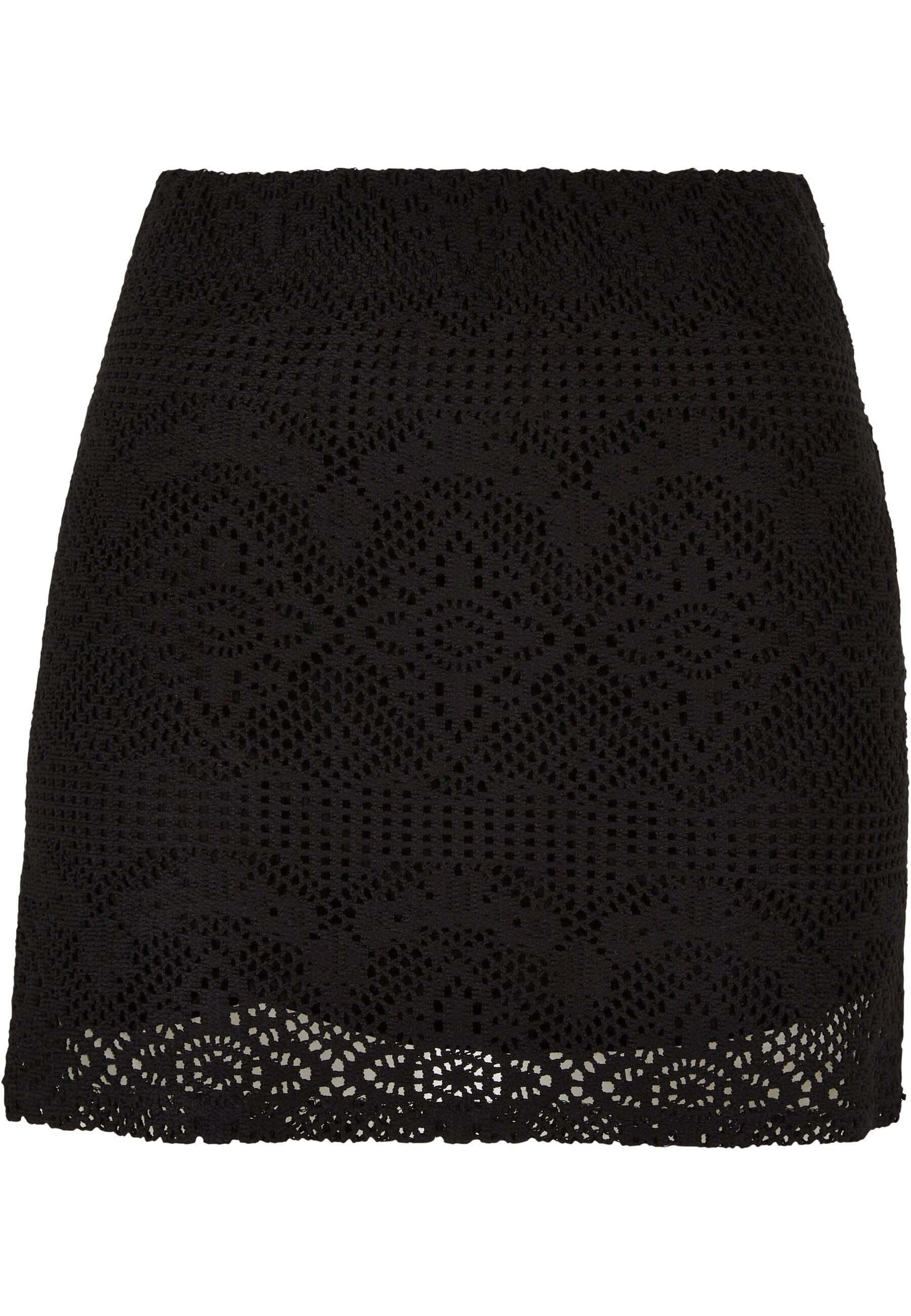 Jerseyrock »Urban Classics Damen Ladies Crochet Lace Mini Skirt«, (1 tlg.)